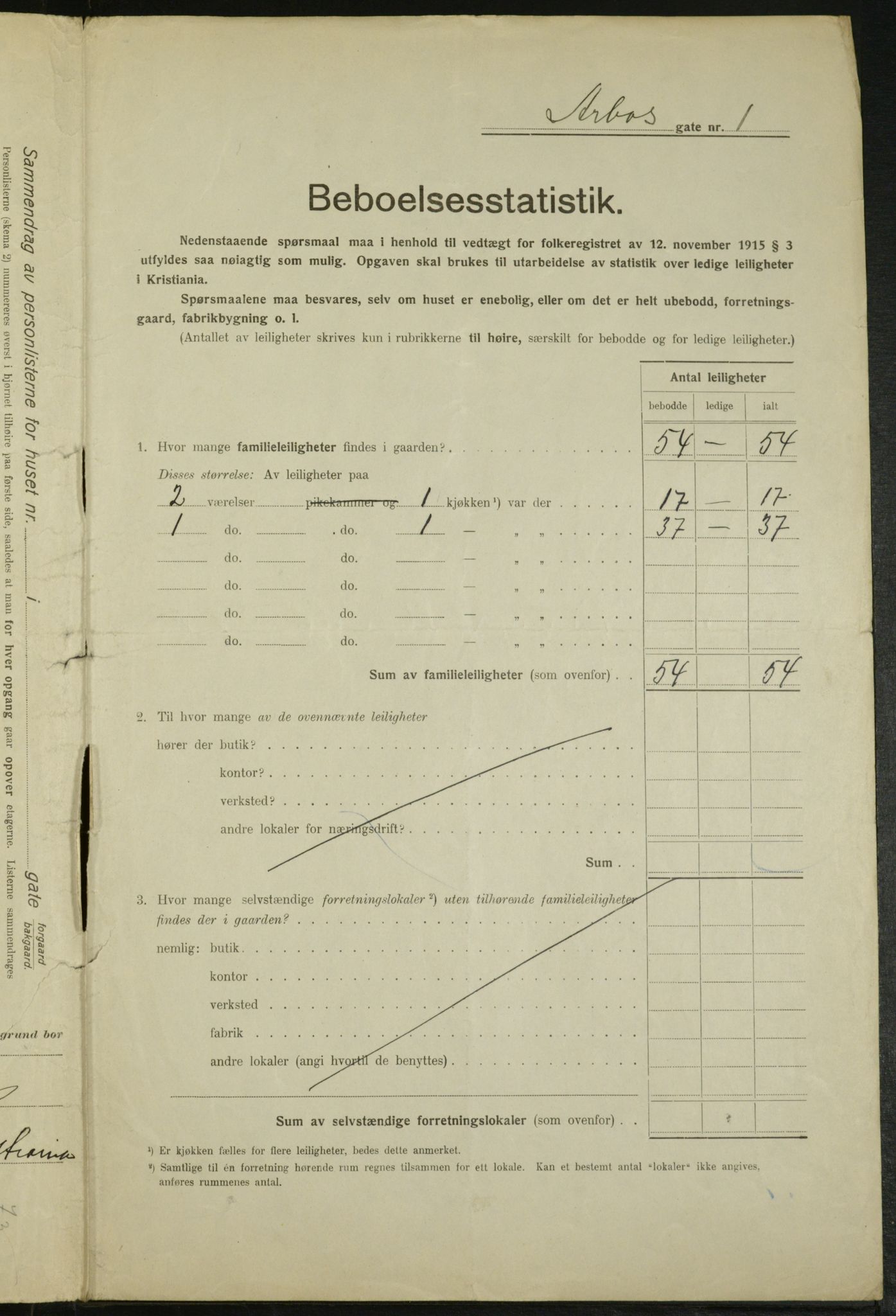 OBA, Municipal Census 1916 for Kristiania, 1916, p. 1670