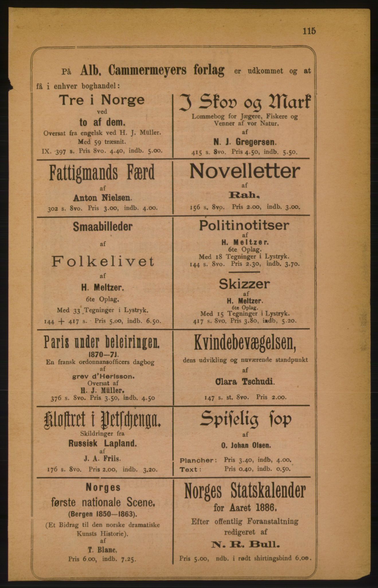 Kristiania/Oslo adressebok, PUBL/-, 1886, p. 115