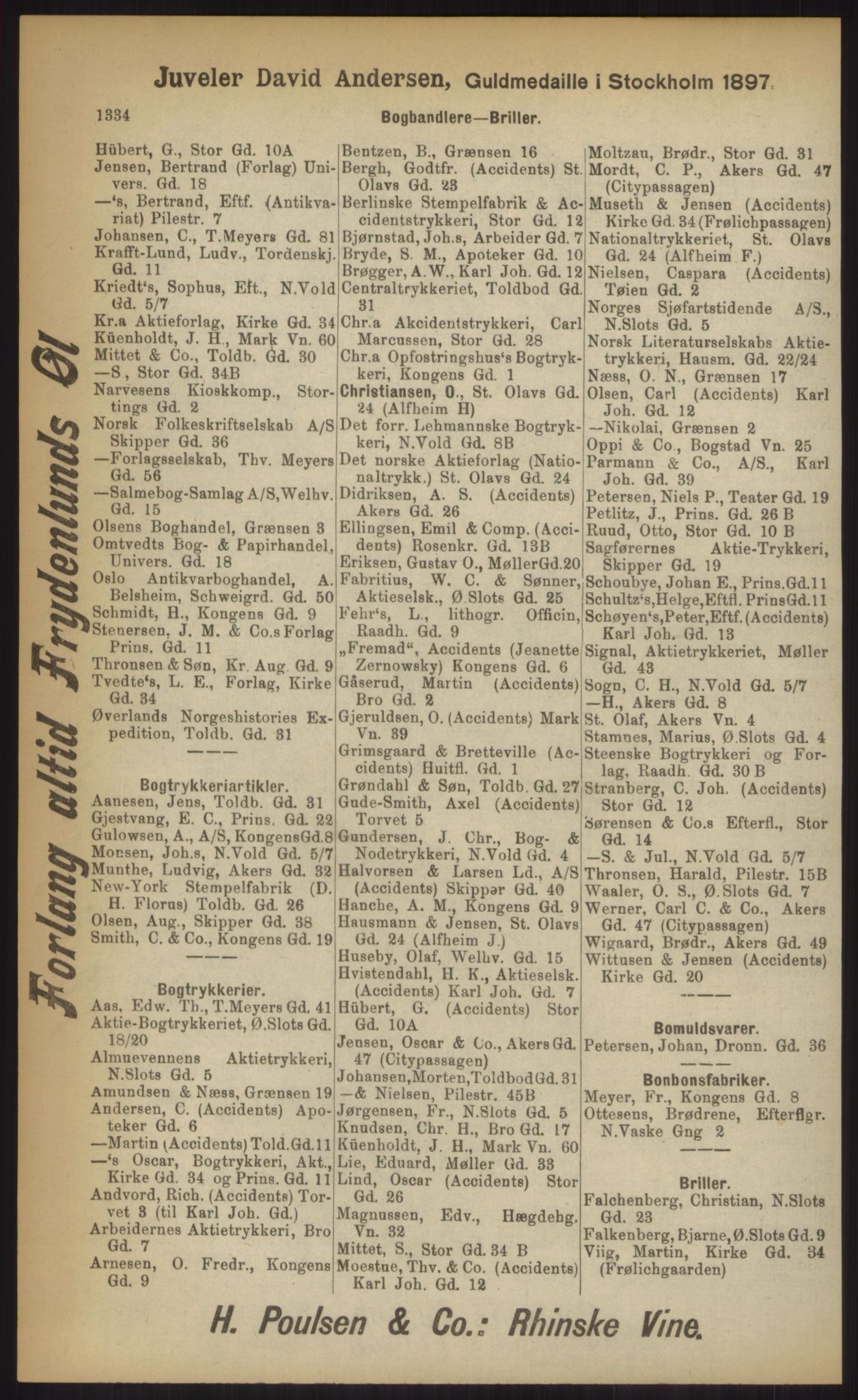 Kristiania/Oslo adressebok, PUBL/-, 1903, p. 1334