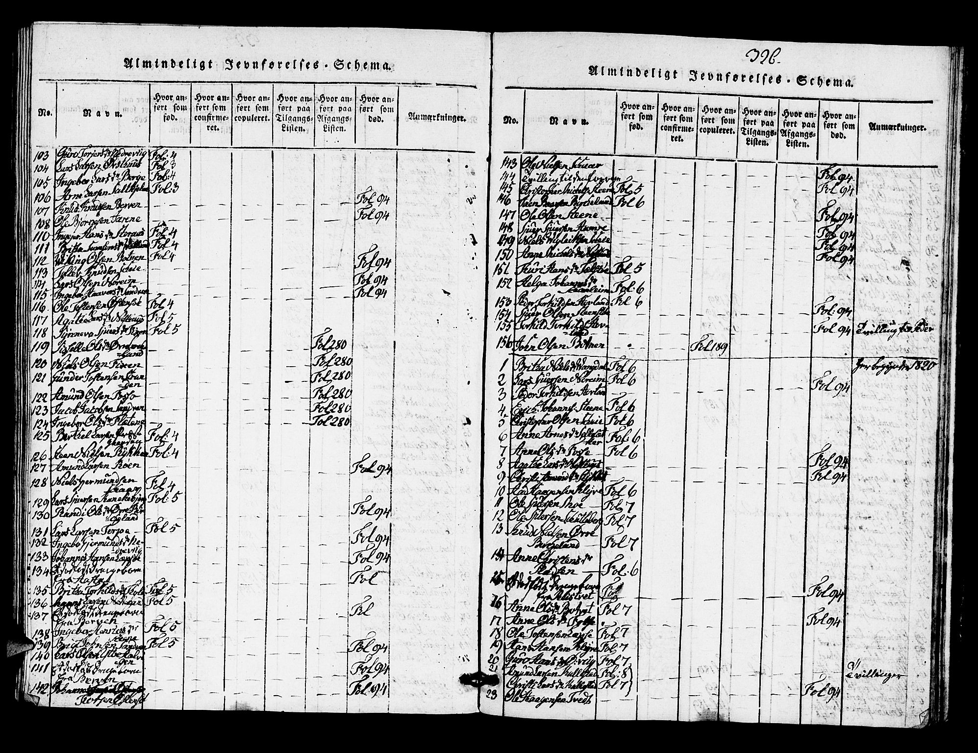 Kvam sokneprestembete, AV/SAB-A-76201/H/Hab: Parish register (copy) no. A 1, 1818-1832, p. 326