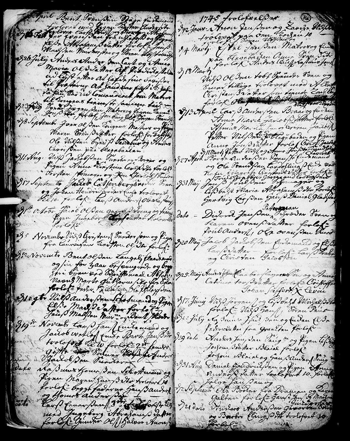 Skien kirkebøker, SAKO/A-302/F/Fa/L0002: Parish register (official) no. 2, 1716-1757, p. 16