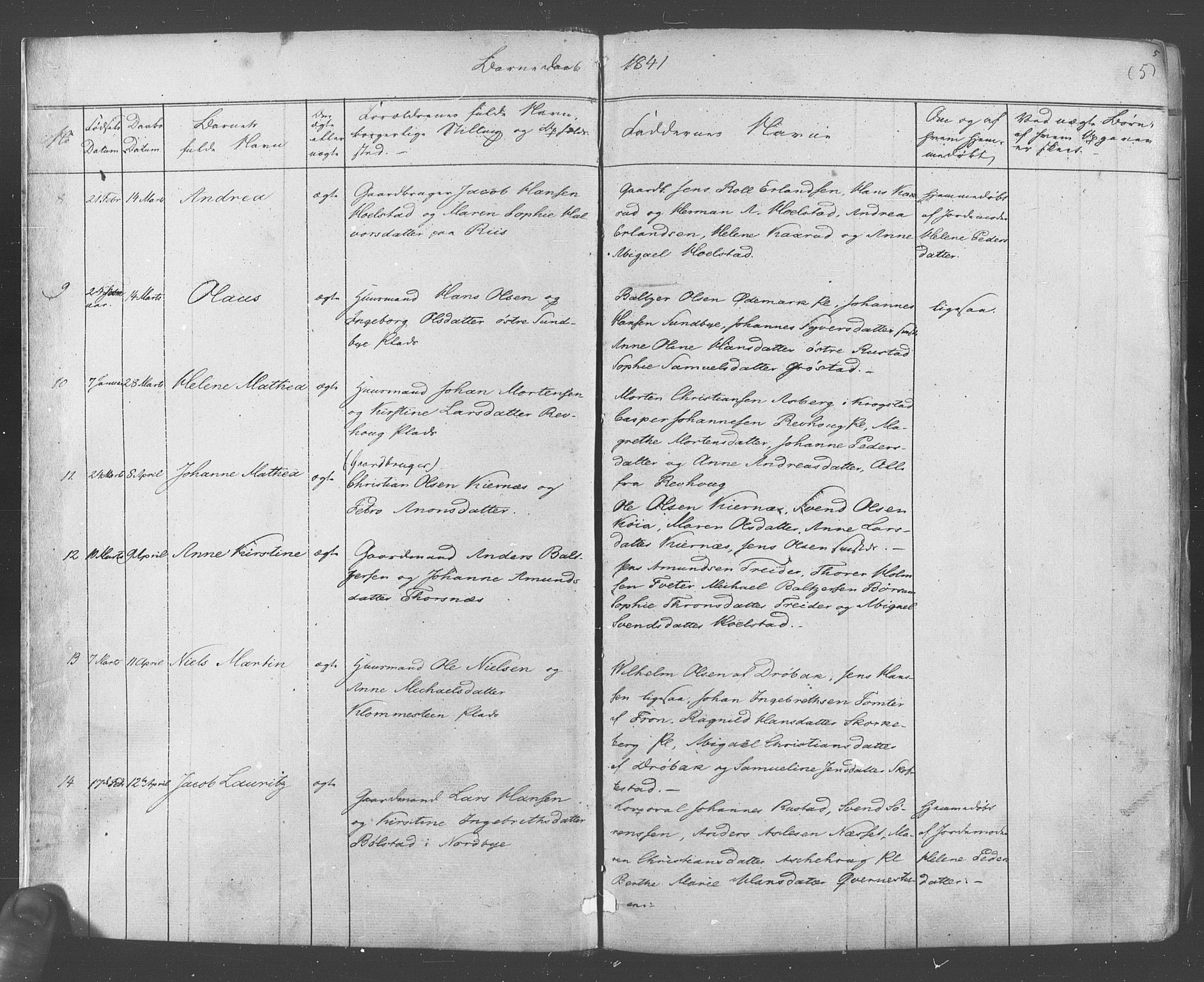 Ås prestekontor Kirkebøker, SAO/A-10894/F/Fa/L0006: Parish register (official) no. I 6, 1841-1853, p. 4-5