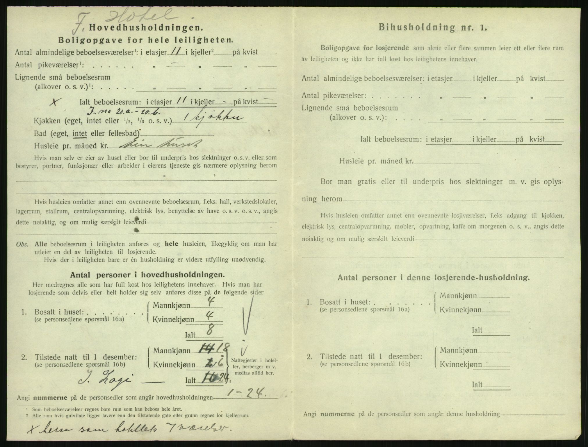 SAH, 1920 census for Lillehammer, 1920, p. 3049