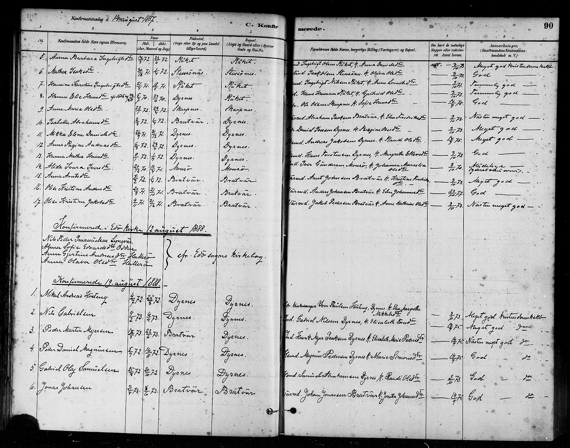 Ministerialprotokoller, klokkerbøker og fødselsregistre - Møre og Romsdal, AV/SAT-A-1454/582/L0947: Parish register (official) no. 582A01, 1880-1900, p. 90