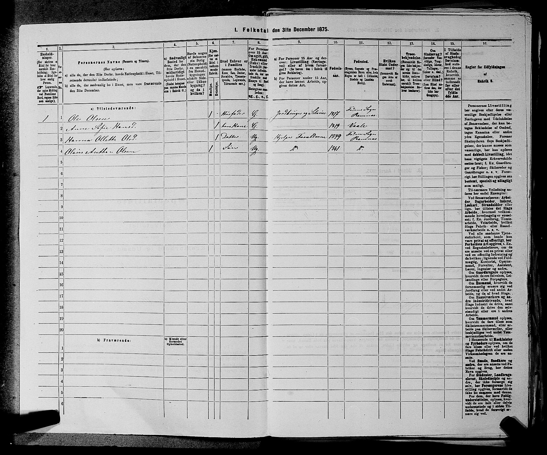 SAKO, 1875 census for 0718P Ramnes, 1875, p. 976