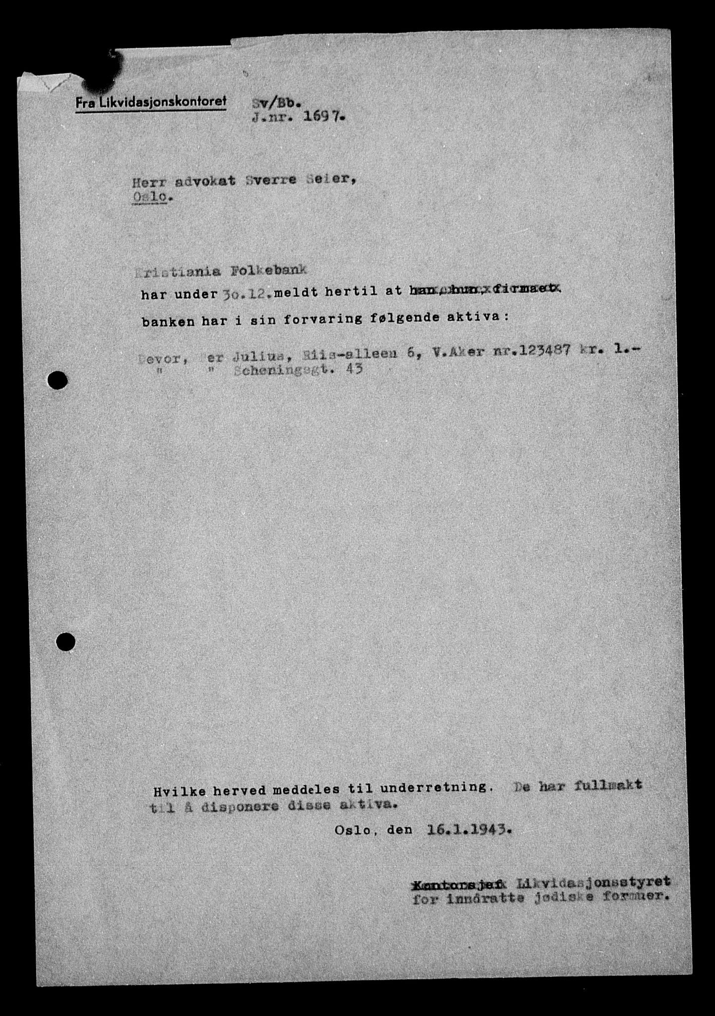 Justisdepartementet, Tilbakeføringskontoret for inndratte formuer, AV/RA-S-1564/H/Hc/Hcc/L0930: --, 1945-1947, p. 144