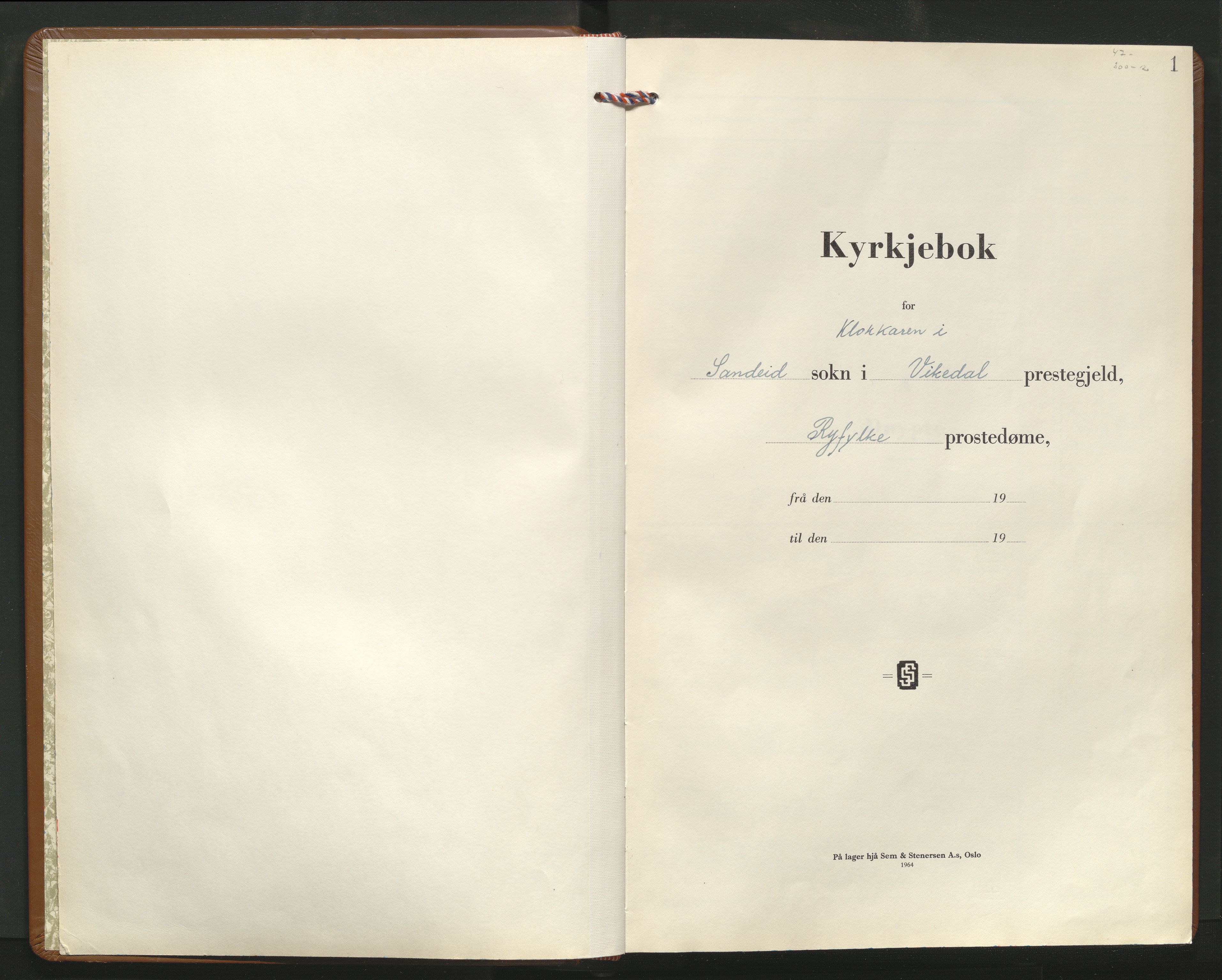 Vikedal sokneprestkontor, AV/SAST-A-101840/03/C/L0001: Parish register (copy) no. B 11, 1966-1974, p. 1