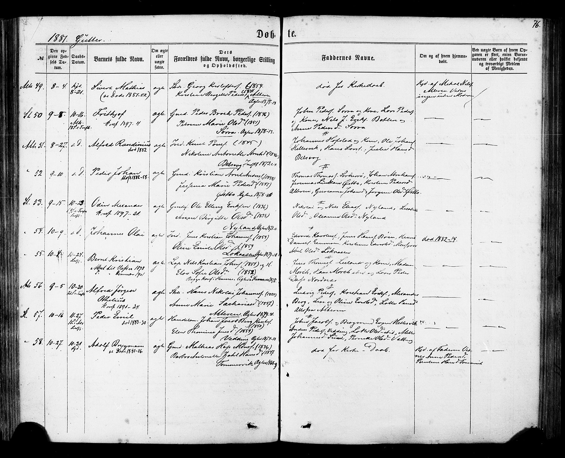 Ministerialprotokoller, klokkerbøker og fødselsregistre - Nordland, AV/SAT-A-1459/830/L0449: Parish register (official) no. 830A13, 1866-1886, p. 76