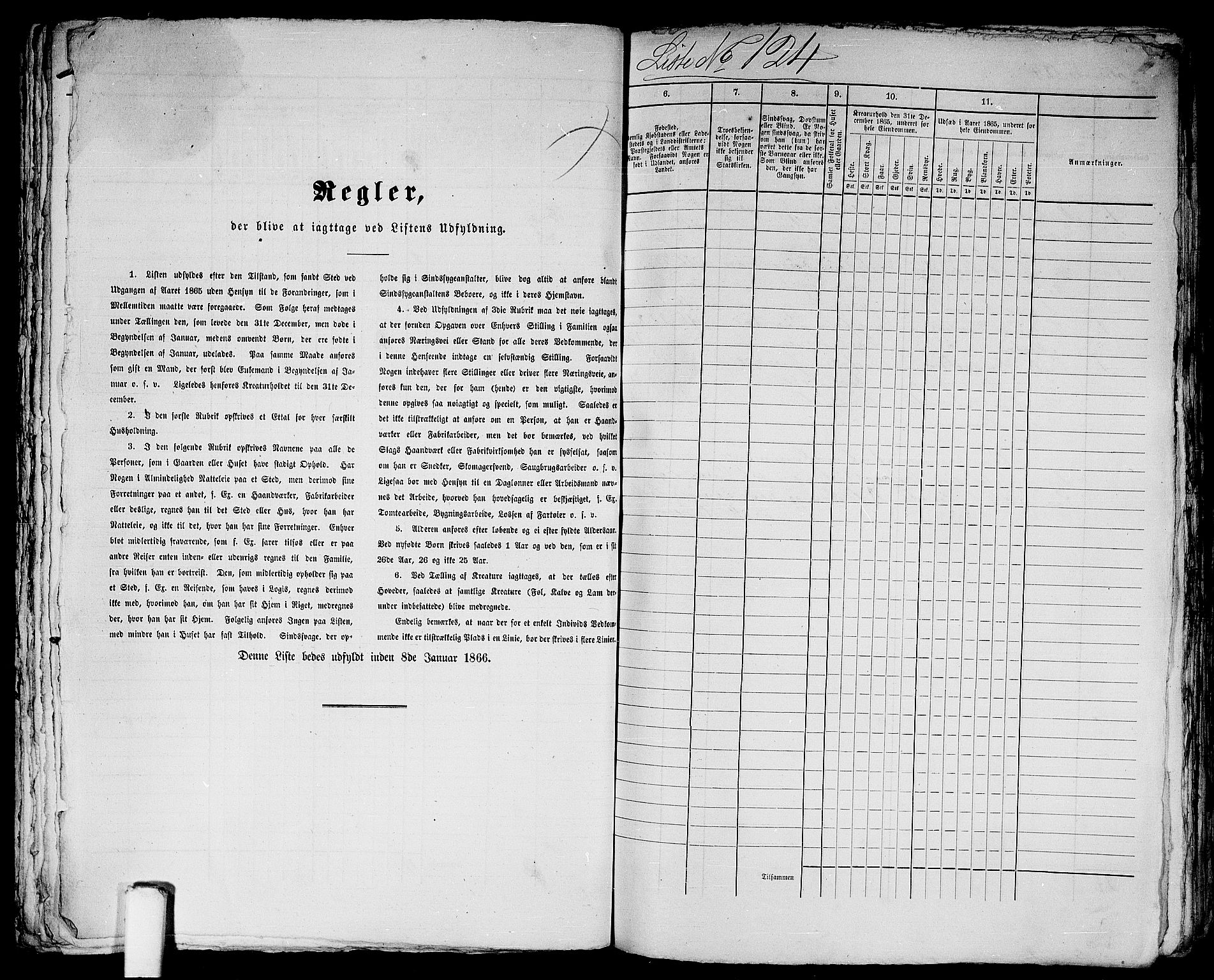 RA, 1865 census for Bergen, 1865, p. 289