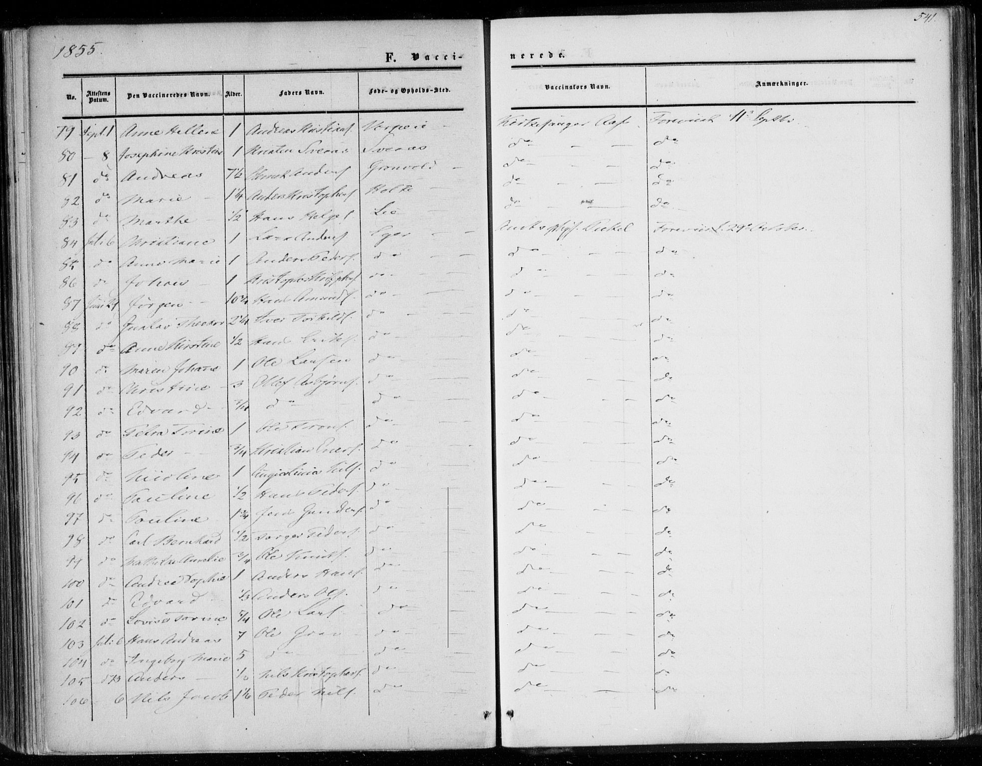 Eiker kirkebøker, AV/SAKO-A-4/F/Fa/L0015b: Parish register (official) no. I 15B, 1854-1860, p. 541