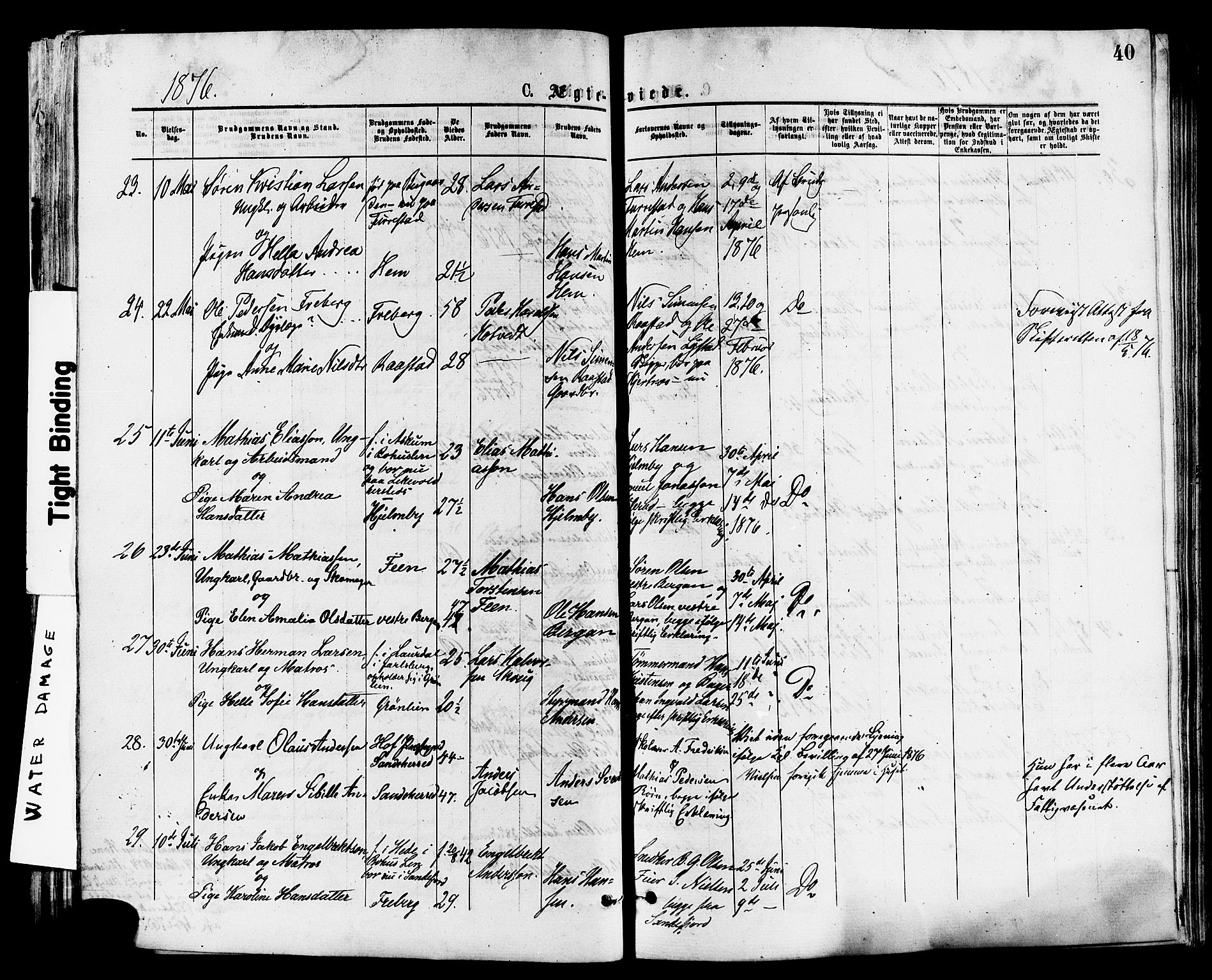 Sandar kirkebøker, AV/SAKO-A-243/F/Fa/L0011: Parish register (official) no. 11, 1872-1882, p. 40