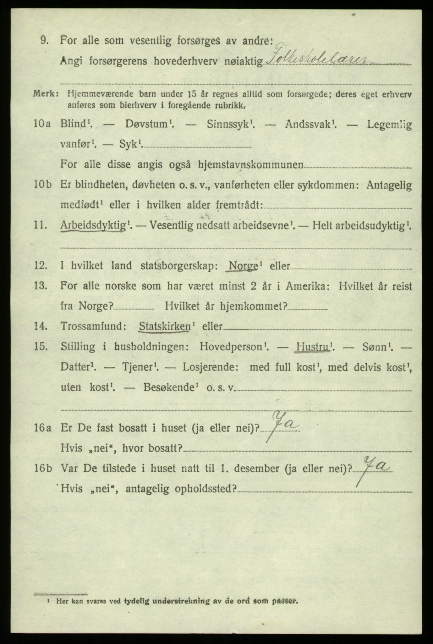 SAB, 1920 census for Åsane, 1920, p. 2446