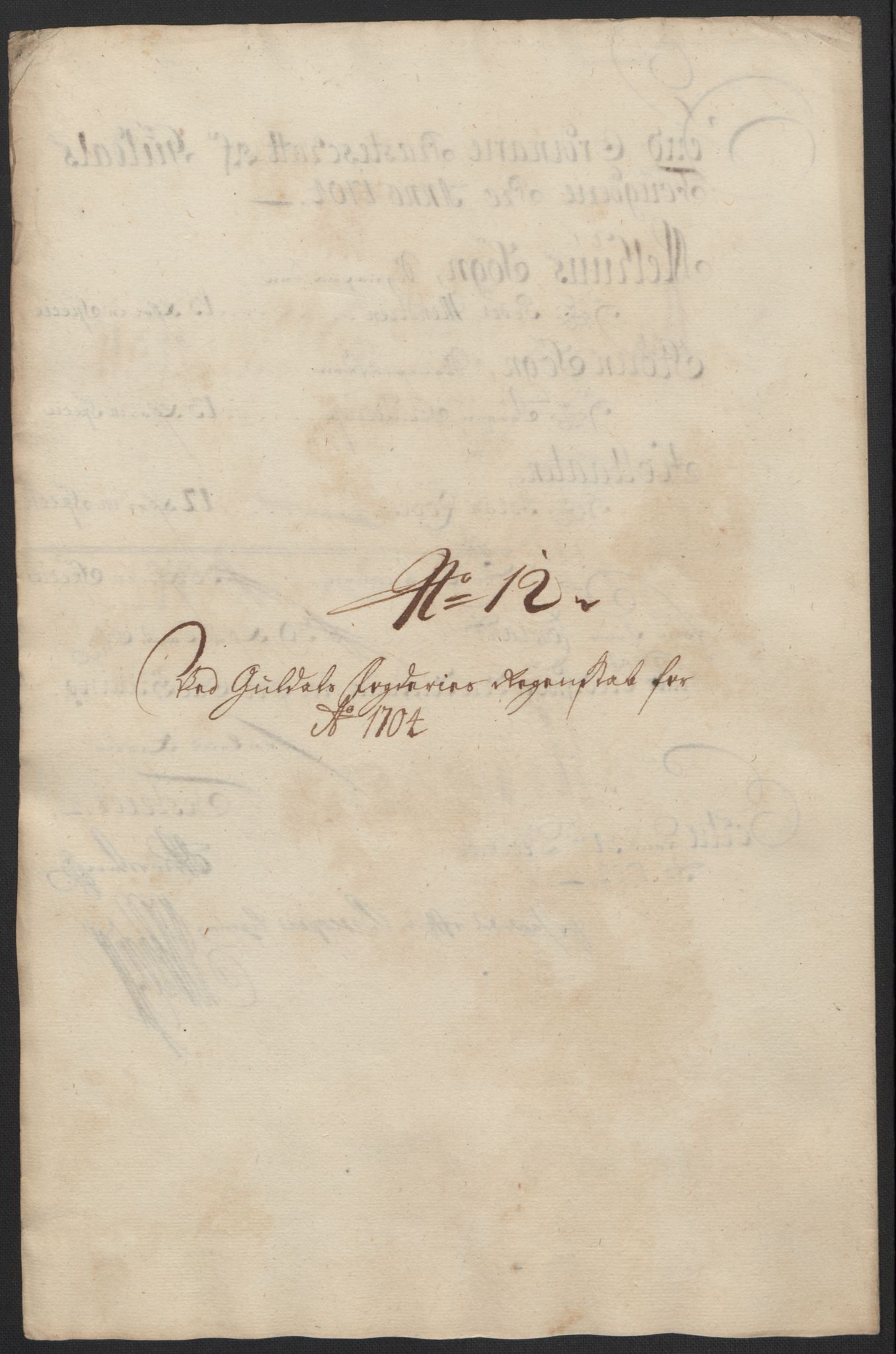 Rentekammeret inntil 1814, Reviderte regnskaper, Fogderegnskap, AV/RA-EA-4092/R60/L3954: Fogderegnskap Orkdal og Gauldal, 1704, p. 391