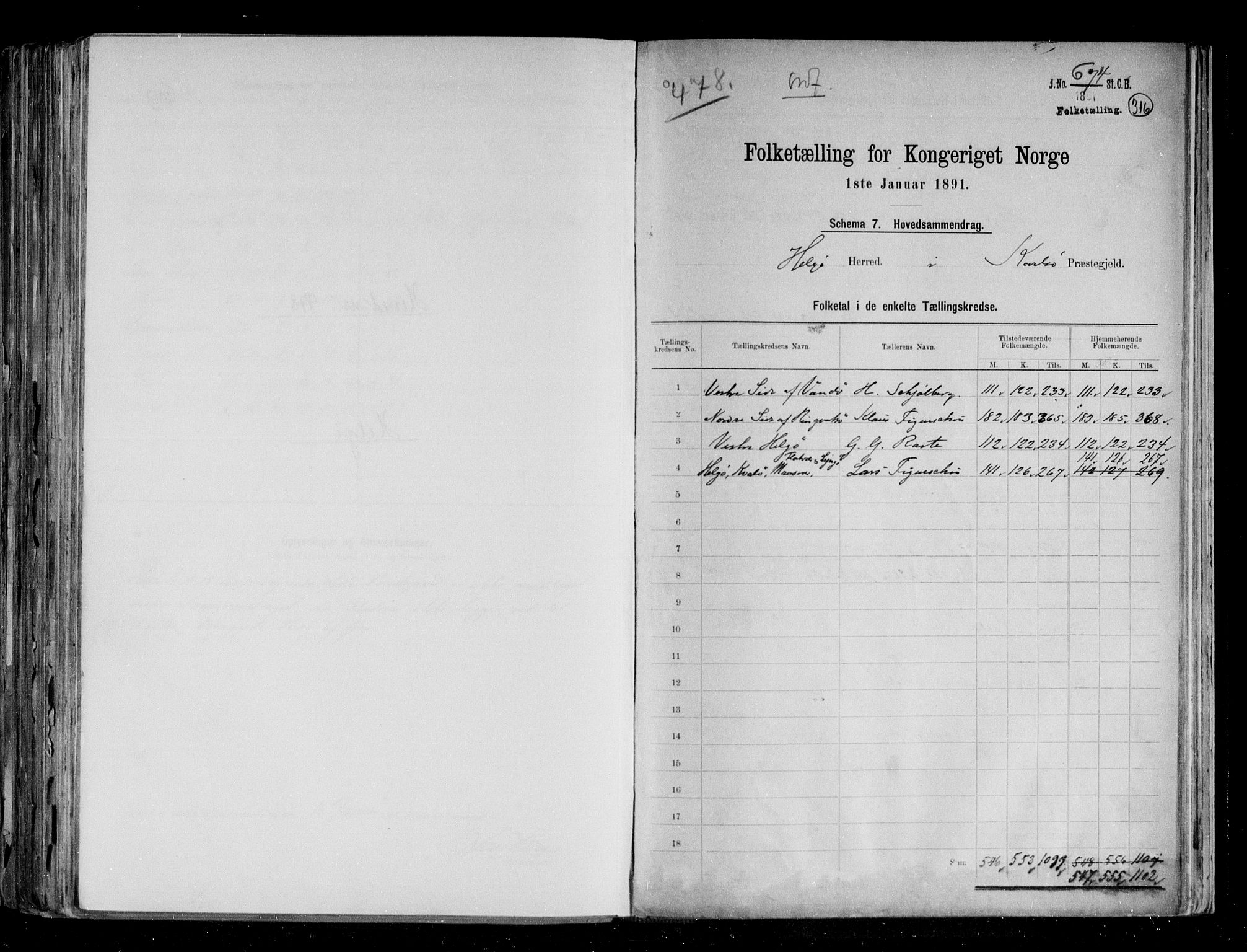 RA, 1891 census for 1935 Helgøy, 1891, p. 2
