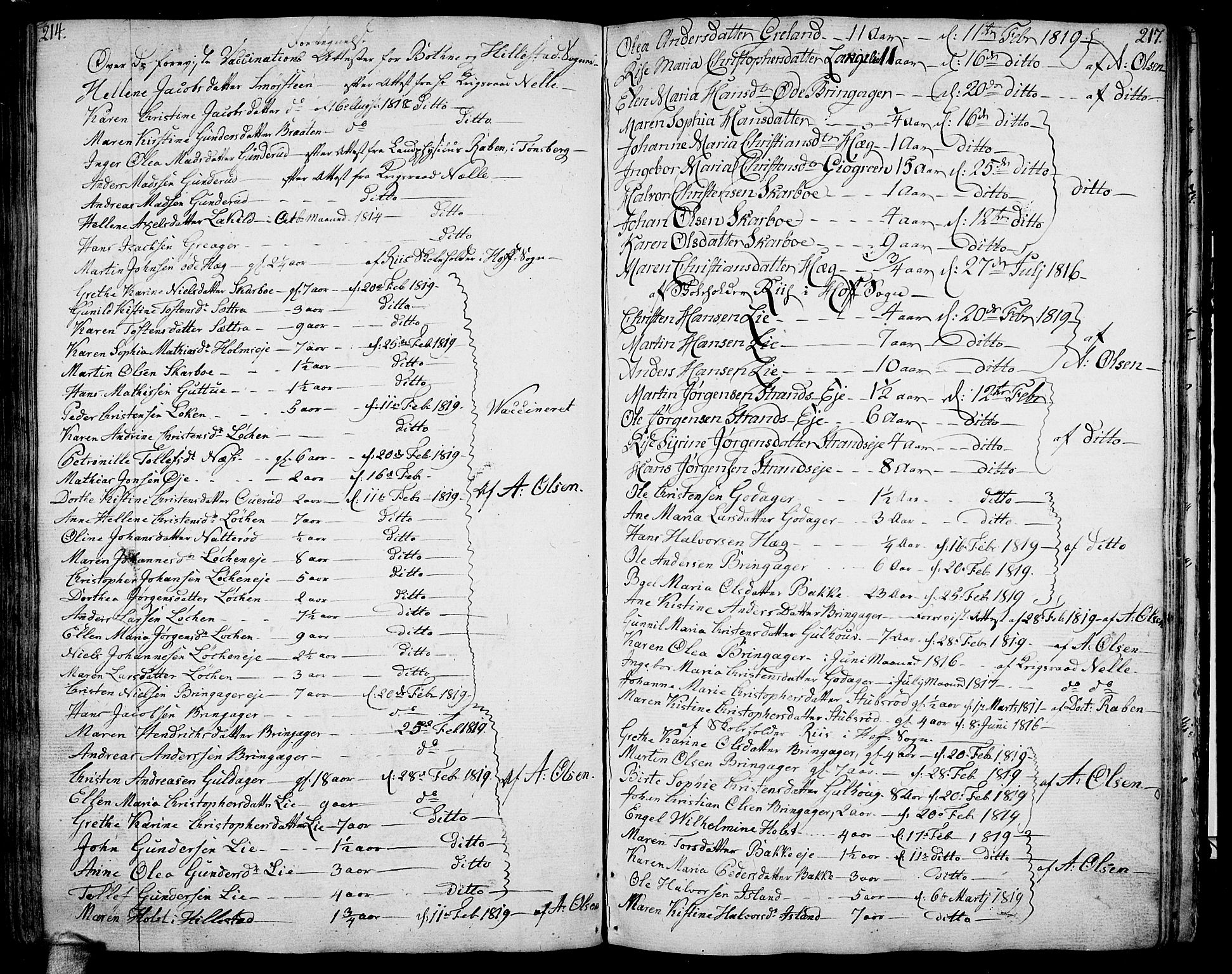 Botne kirkebøker, AV/SAKO-A-340/F/Fa/L0003: Parish register (official) no. I 3 /1, 1792-1844, p. 216-217