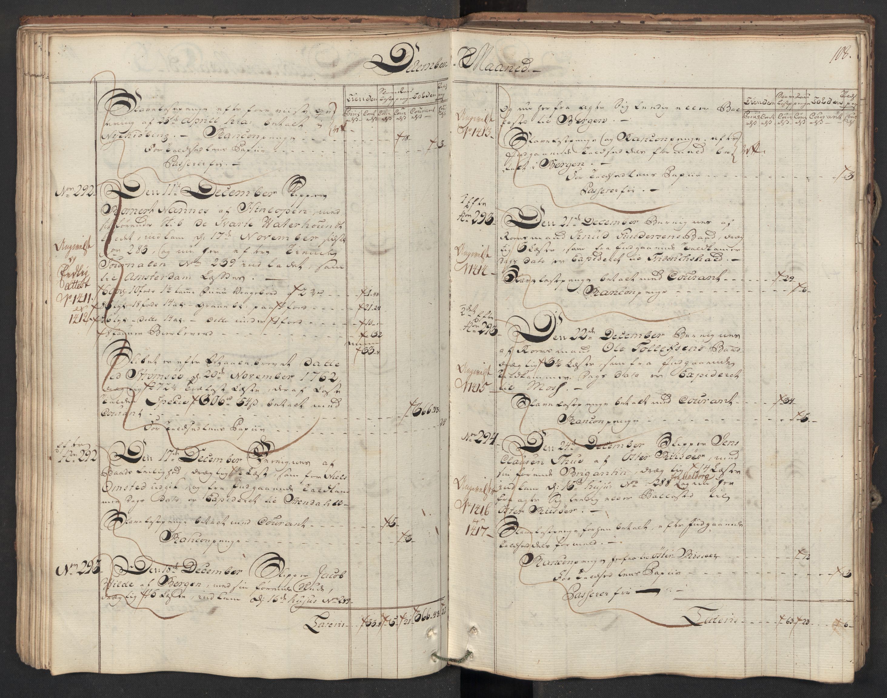 Generaltollkammeret, tollregnskaper, AV/RA-EA-5490/R08/L0054/0001: Tollregnskaper Drammen / Utgående hovedtollbok, 1762, p. 107b-108a