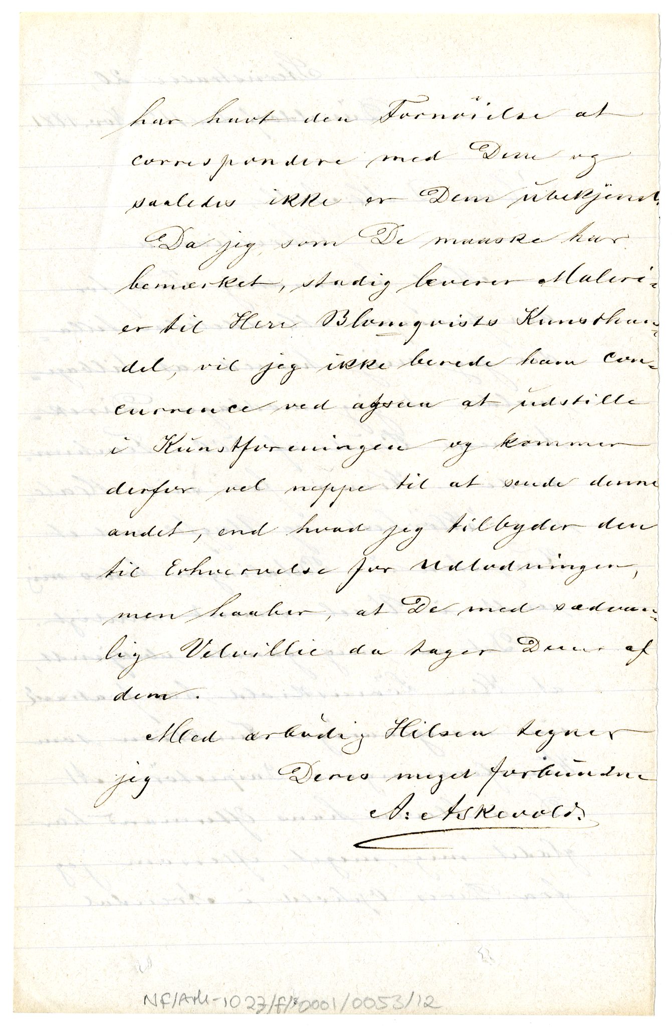 Diderik Maria Aalls brevsamling, NF/Ark-1023/F/L0001: D.M. Aalls brevsamling. A - B, 1738-1889, p. 610