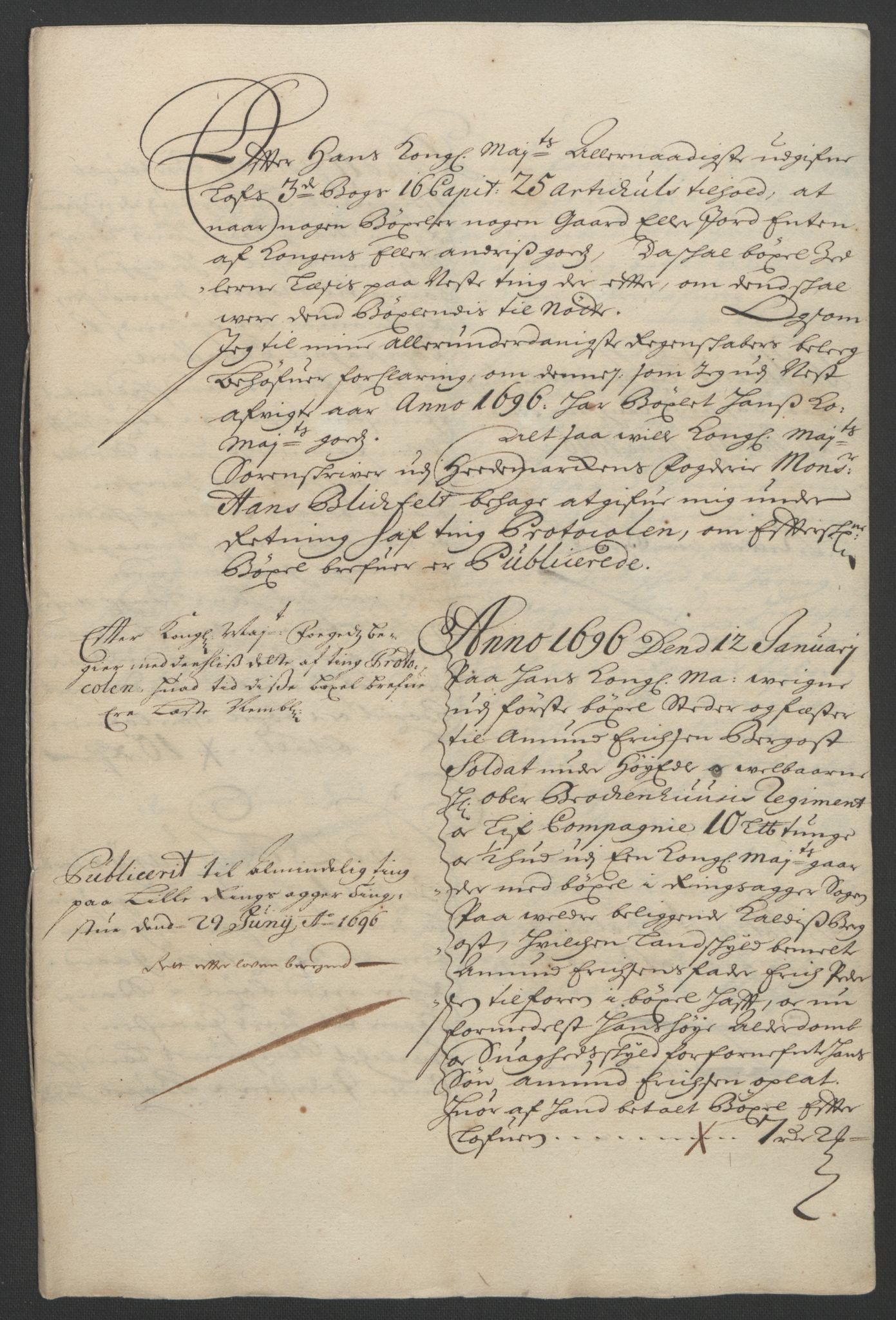 Rentekammeret inntil 1814, Reviderte regnskaper, Fogderegnskap, RA/EA-4092/R16/L1036: Fogderegnskap Hedmark, 1695-1696, p. 321