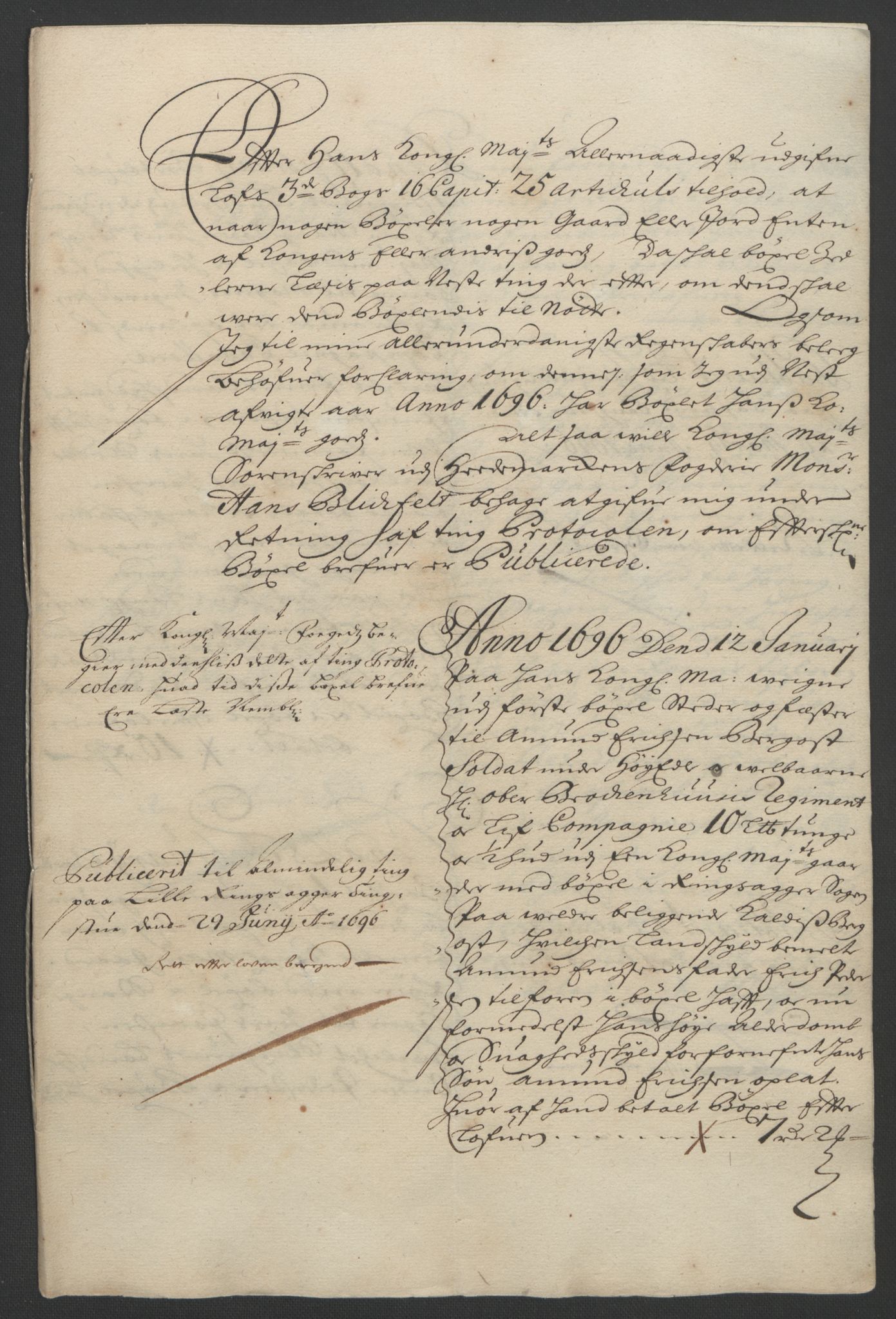 Rentekammeret inntil 1814, Reviderte regnskaper, Fogderegnskap, AV/RA-EA-4092/R16/L1036: Fogderegnskap Hedmark, 1695-1696, p. 321