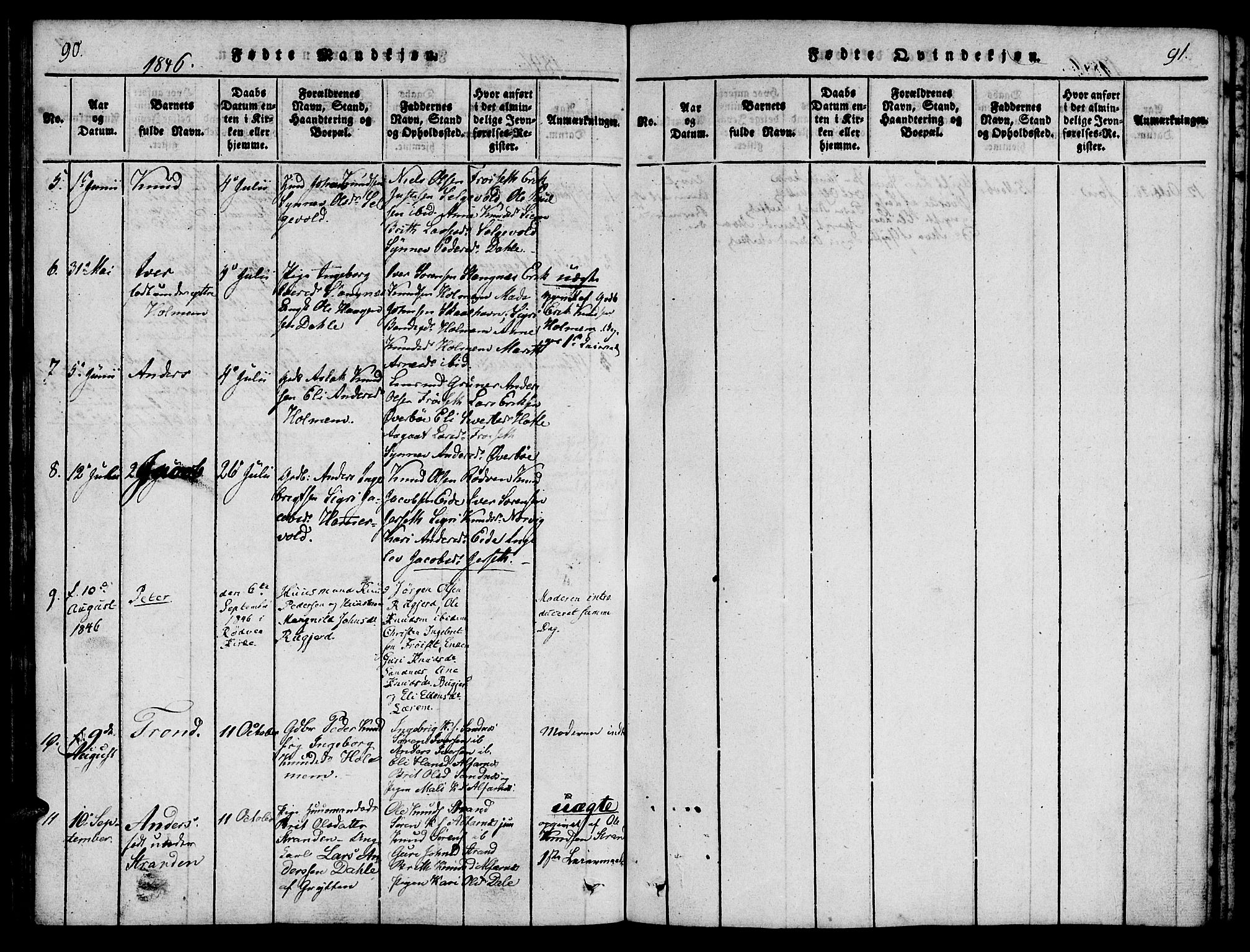 Ministerialprotokoller, klokkerbøker og fødselsregistre - Møre og Romsdal, AV/SAT-A-1454/548/L0612: Parish register (official) no. 548A01, 1818-1846, p. 90-91