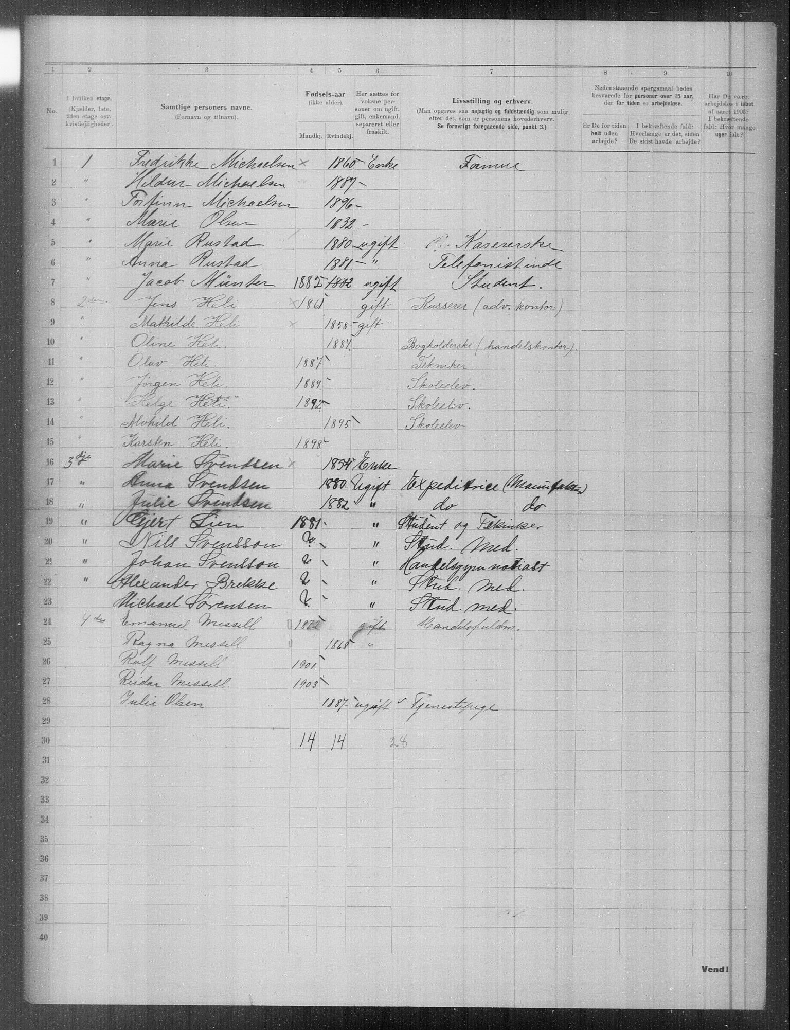 OBA, Municipal Census 1903 for Kristiania, 1903, p. 6837