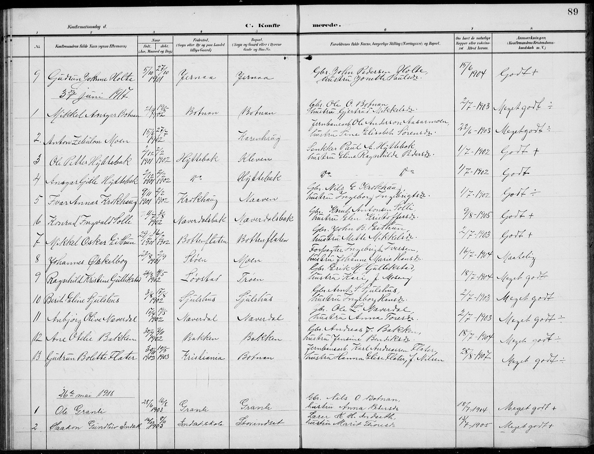 Kvikne prestekontor, AV/SAH-PREST-064/H/Ha/Hab/L0004: Parish register (copy) no. 4, 1902-1937, p. 89