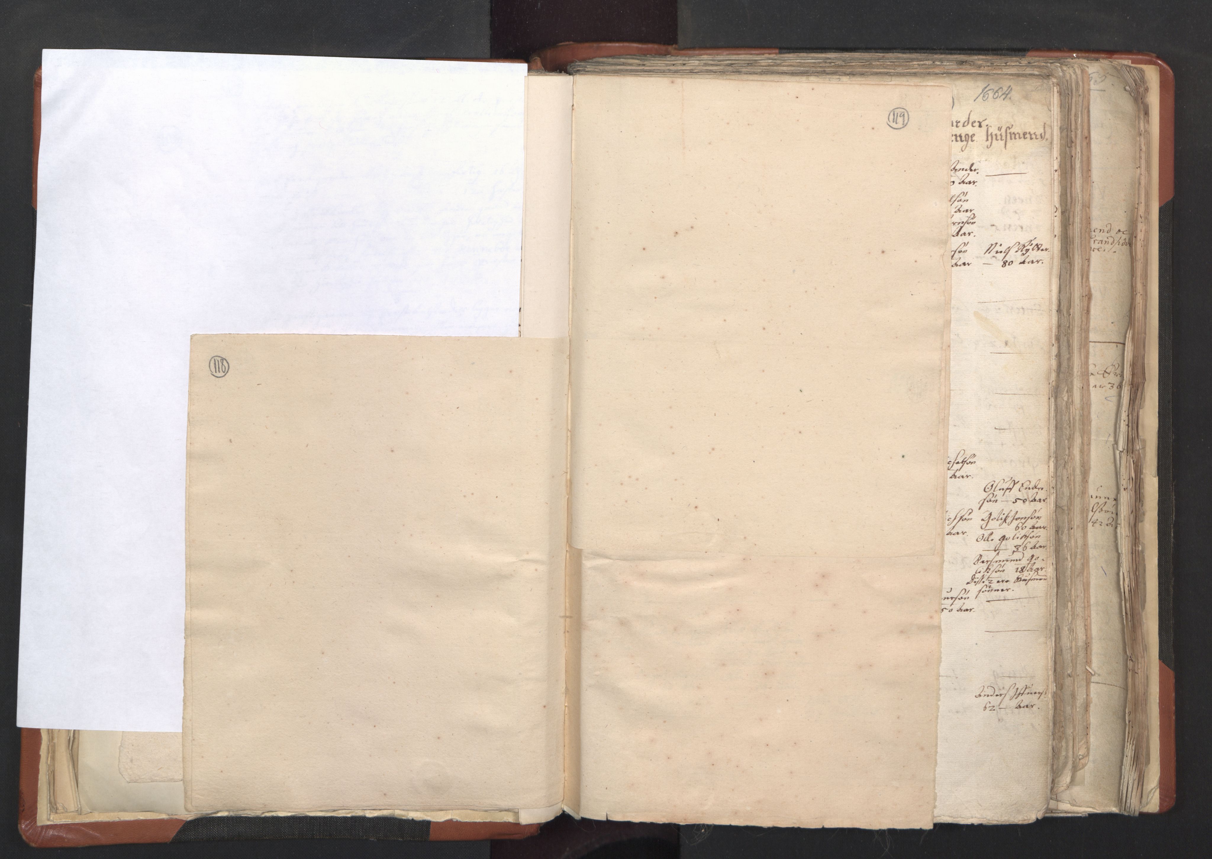 RA, Vicar's Census 1664-1666, no. 31: Dalane deanery, 1664-1666, p. 118-119