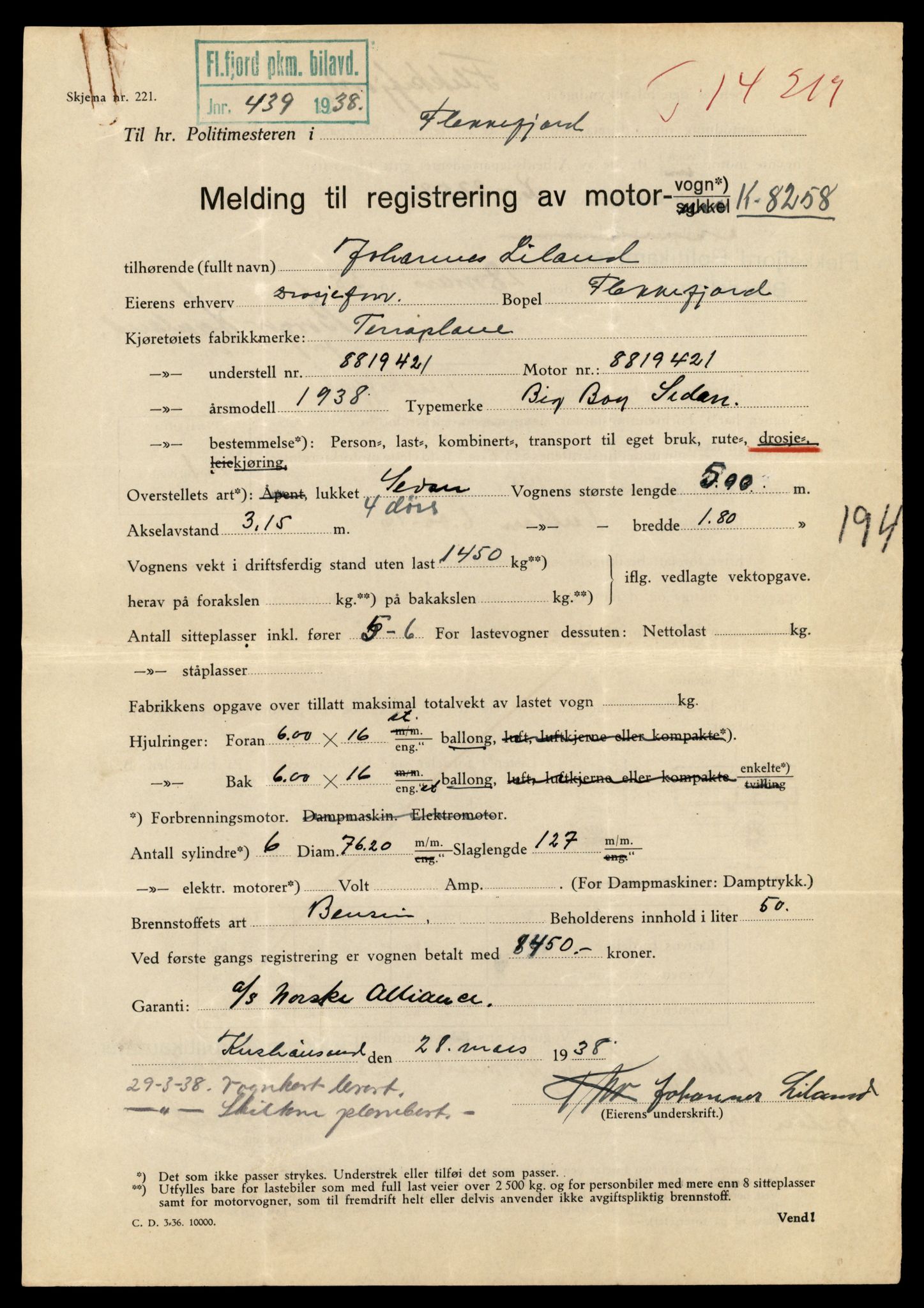 Møre og Romsdal vegkontor - Ålesund trafikkstasjon, AV/SAT-A-4099/F/Fe/L0044: Registreringskort for kjøretøy T 14205 - T 14319, 1927-1998, p. 510