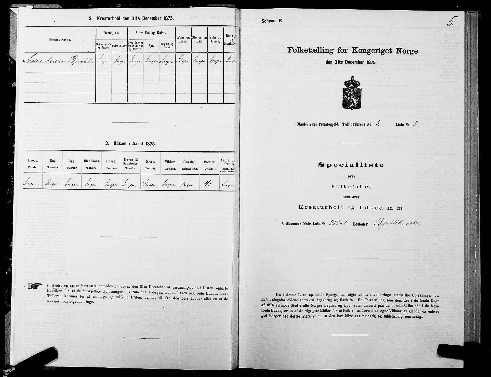 SATØ, 1875 census for 1924P Målselv, 1875, p. 2005