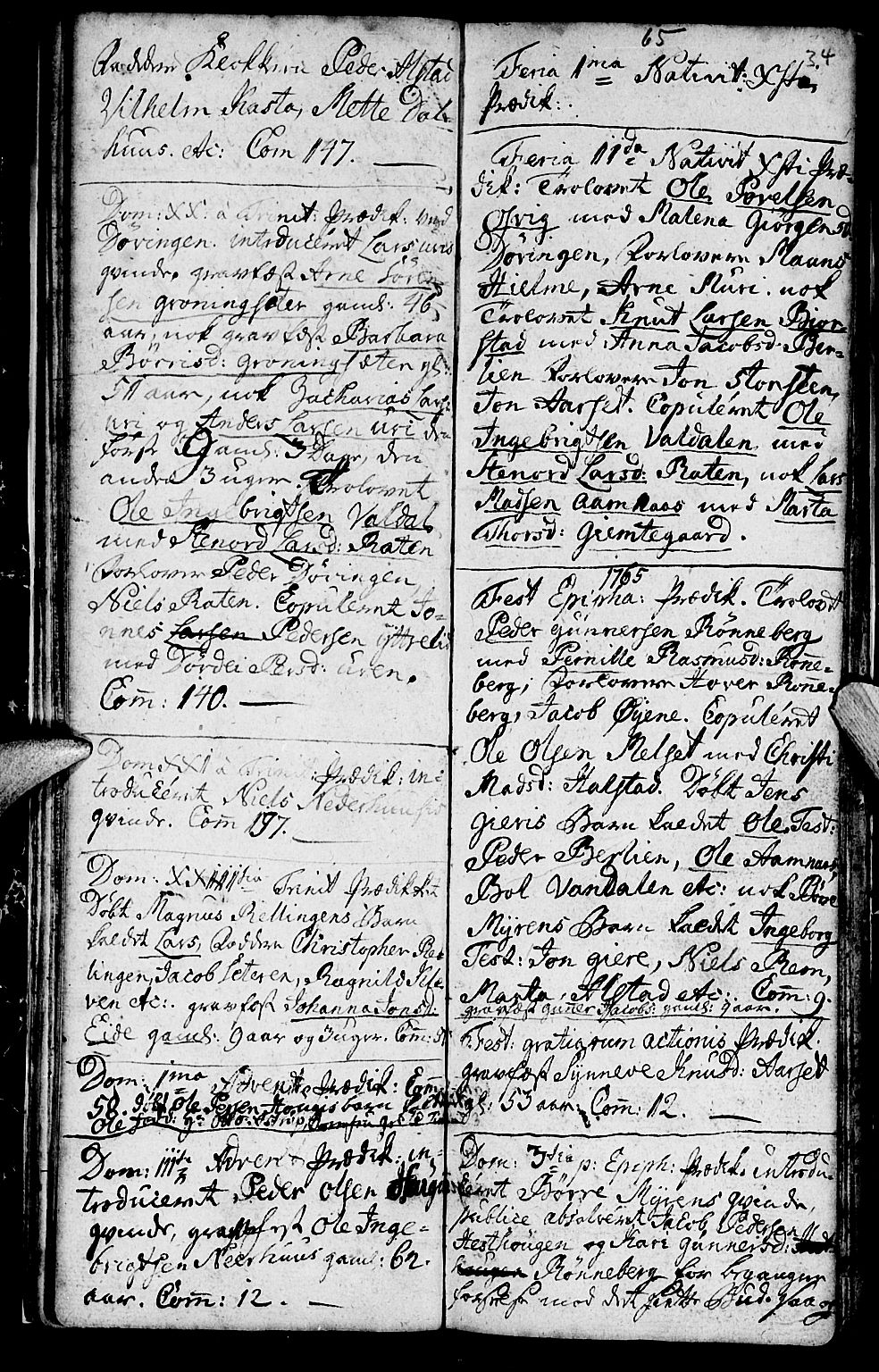 Ministerialprotokoller, klokkerbøker og fødselsregistre - Møre og Romsdal, SAT/A-1454/519/L0243: Parish register (official) no. 519A02, 1760-1770, p. 33-34
