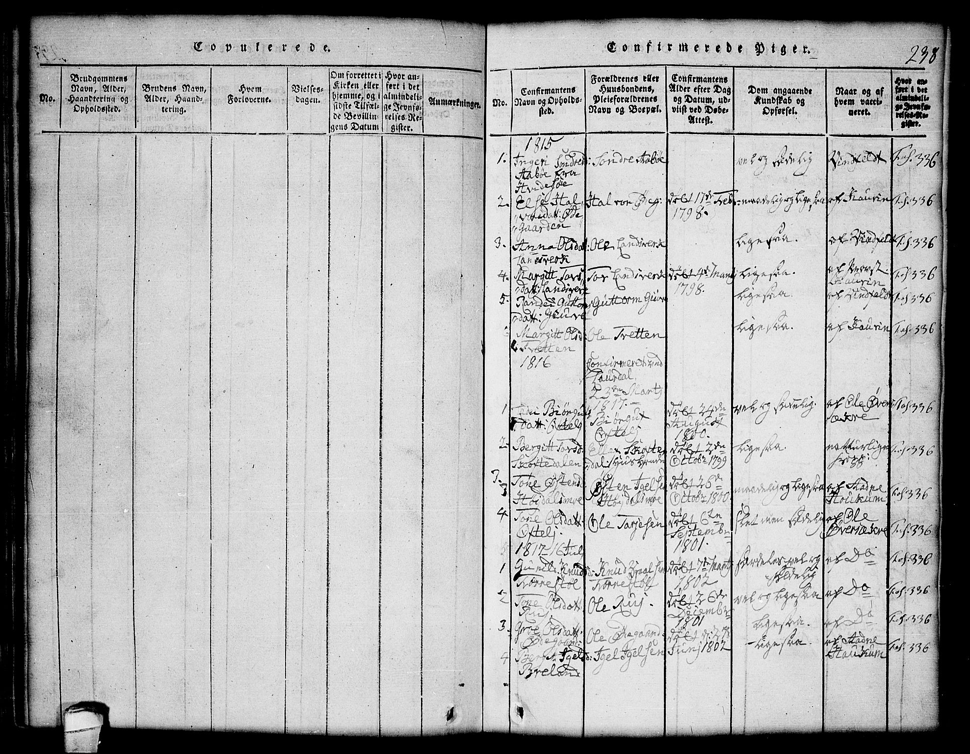 Lårdal kirkebøker, SAKO/A-284/G/Gc/L0001: Parish register (copy) no. III 1, 1815-1854, p. 238