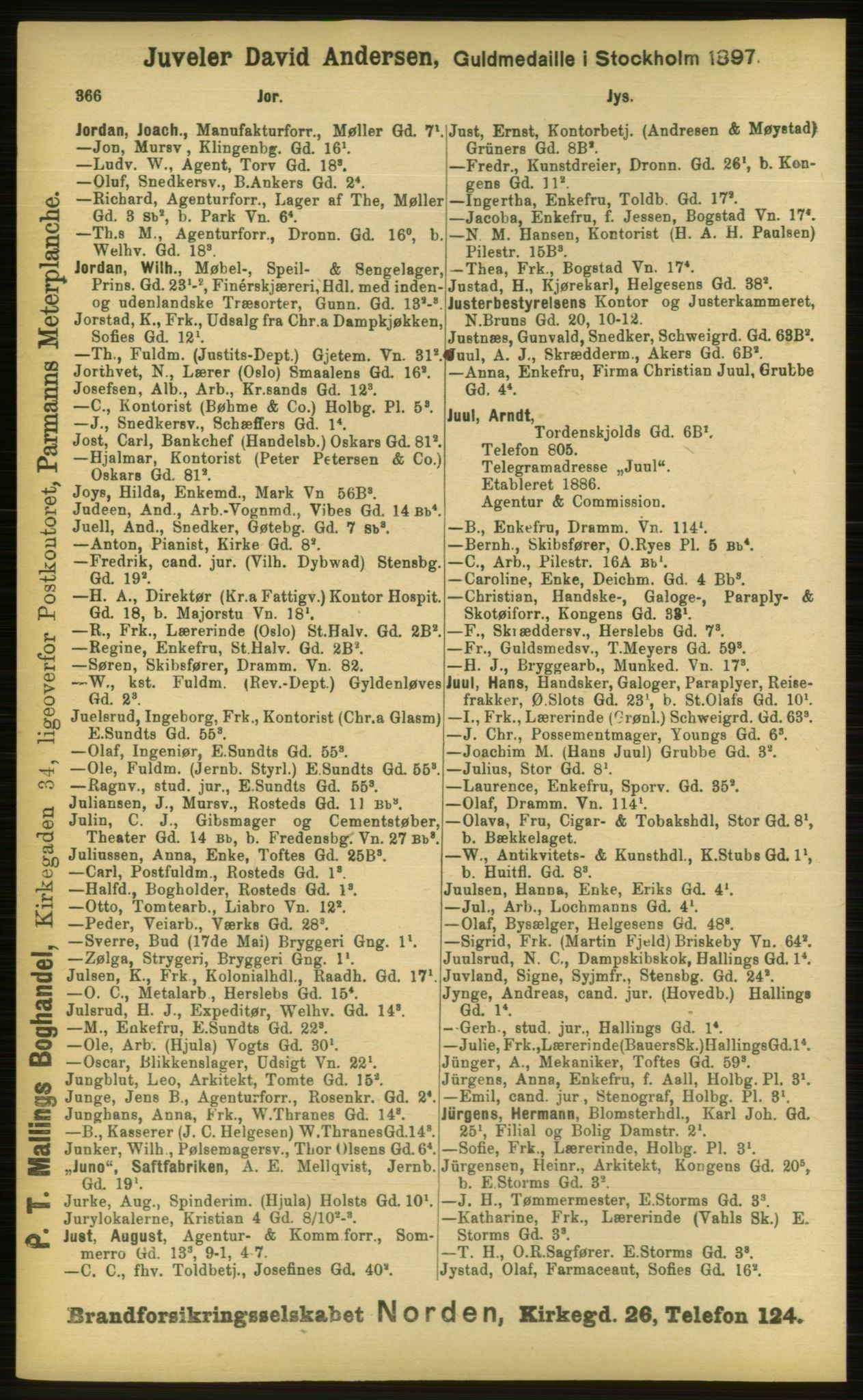 Kristiania/Oslo adressebok, PUBL/-, 1898, p. 366