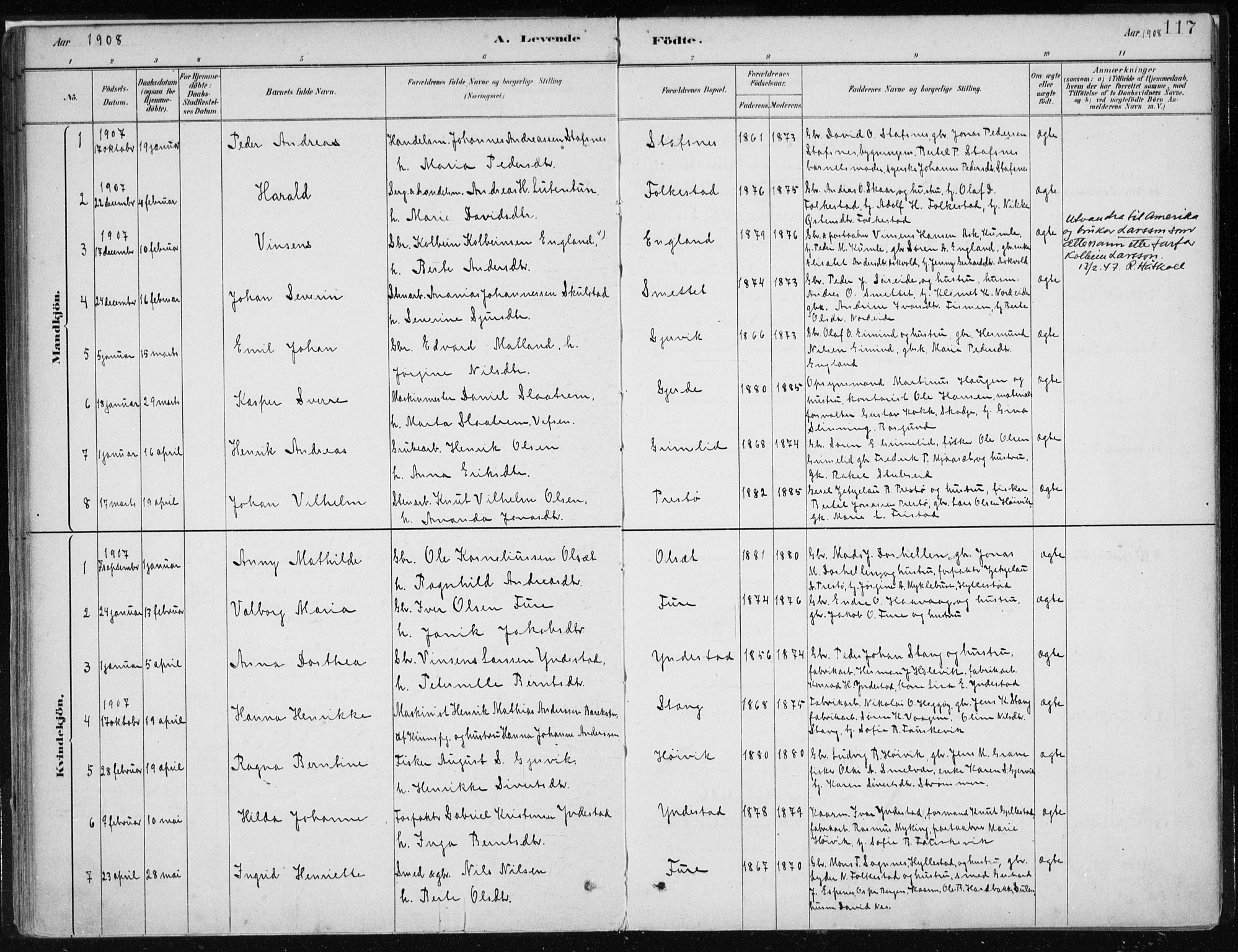 Askvoll sokneprestembete, SAB/A-79501/H/Haa/Haab/L0002: Parish register (official) no. B 2, 1879-1909, p. 117