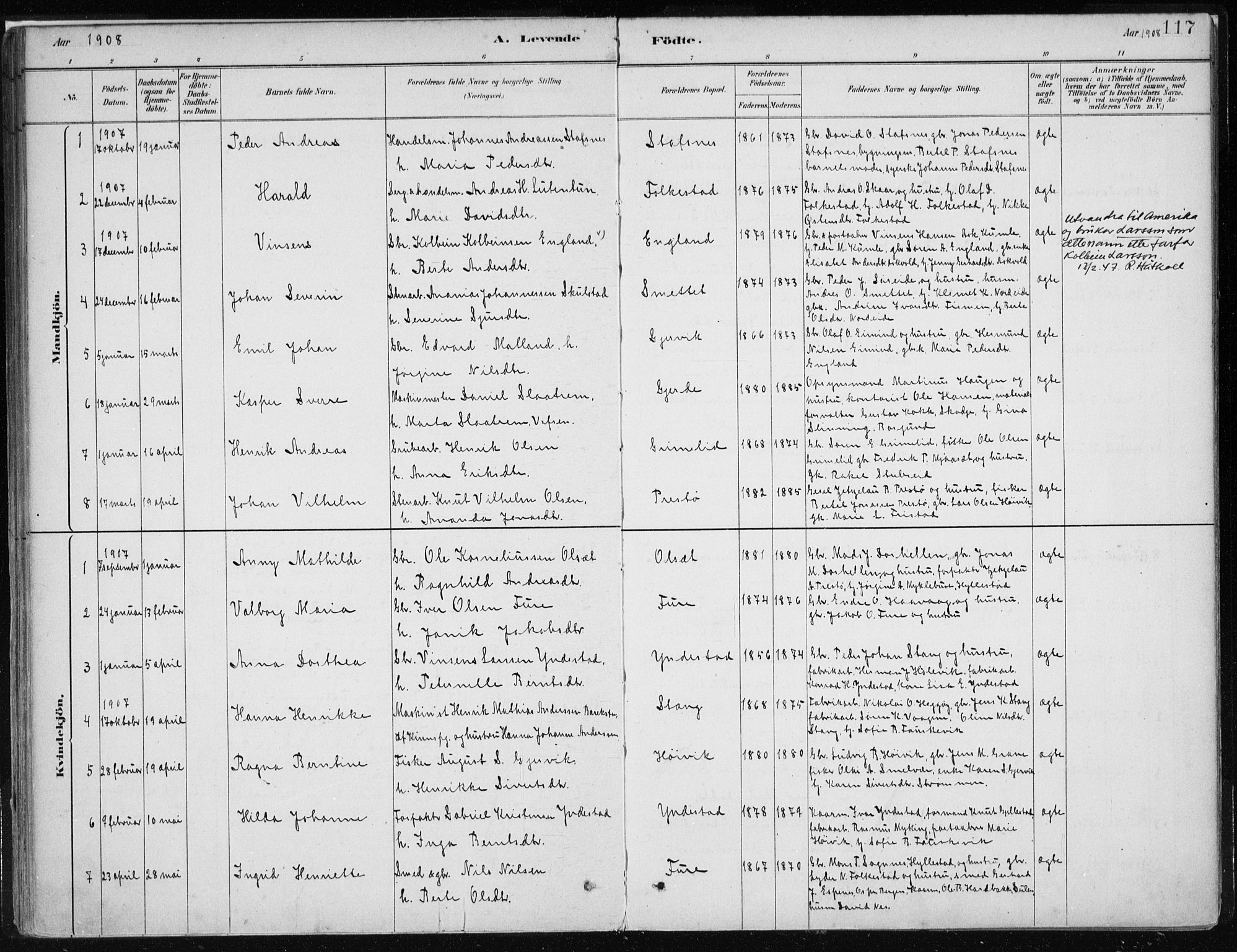 Askvoll sokneprestembete, AV/SAB-A-79501/H/Haa/Haab/L0002: Parish register (official) no. B 2, 1879-1909, p. 117