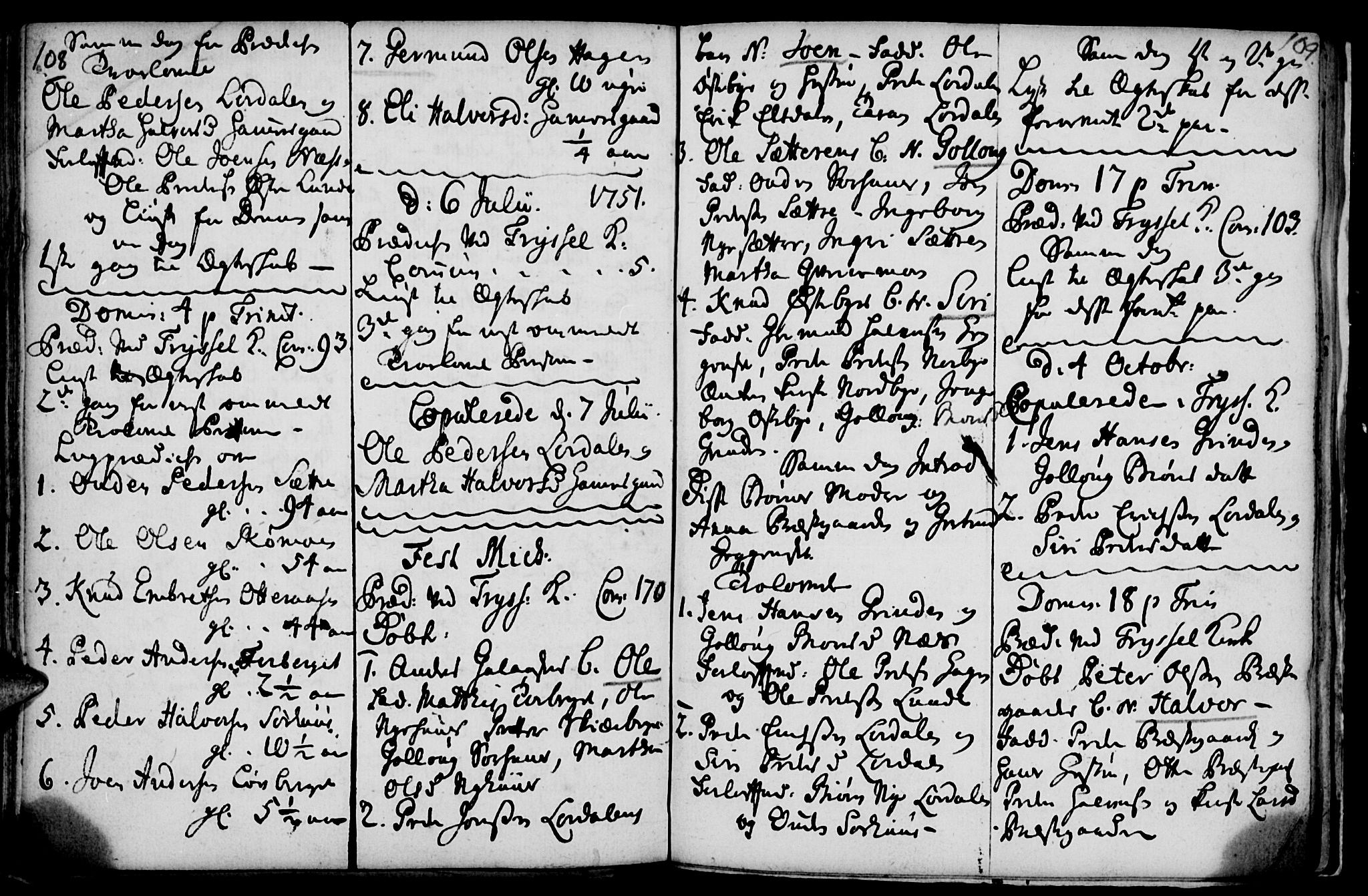 Elverum prestekontor, AV/SAH-PREST-044/H/Ha/Haa/L0001: Parish register (official) no. 1, 1730-1760, p. 108-109