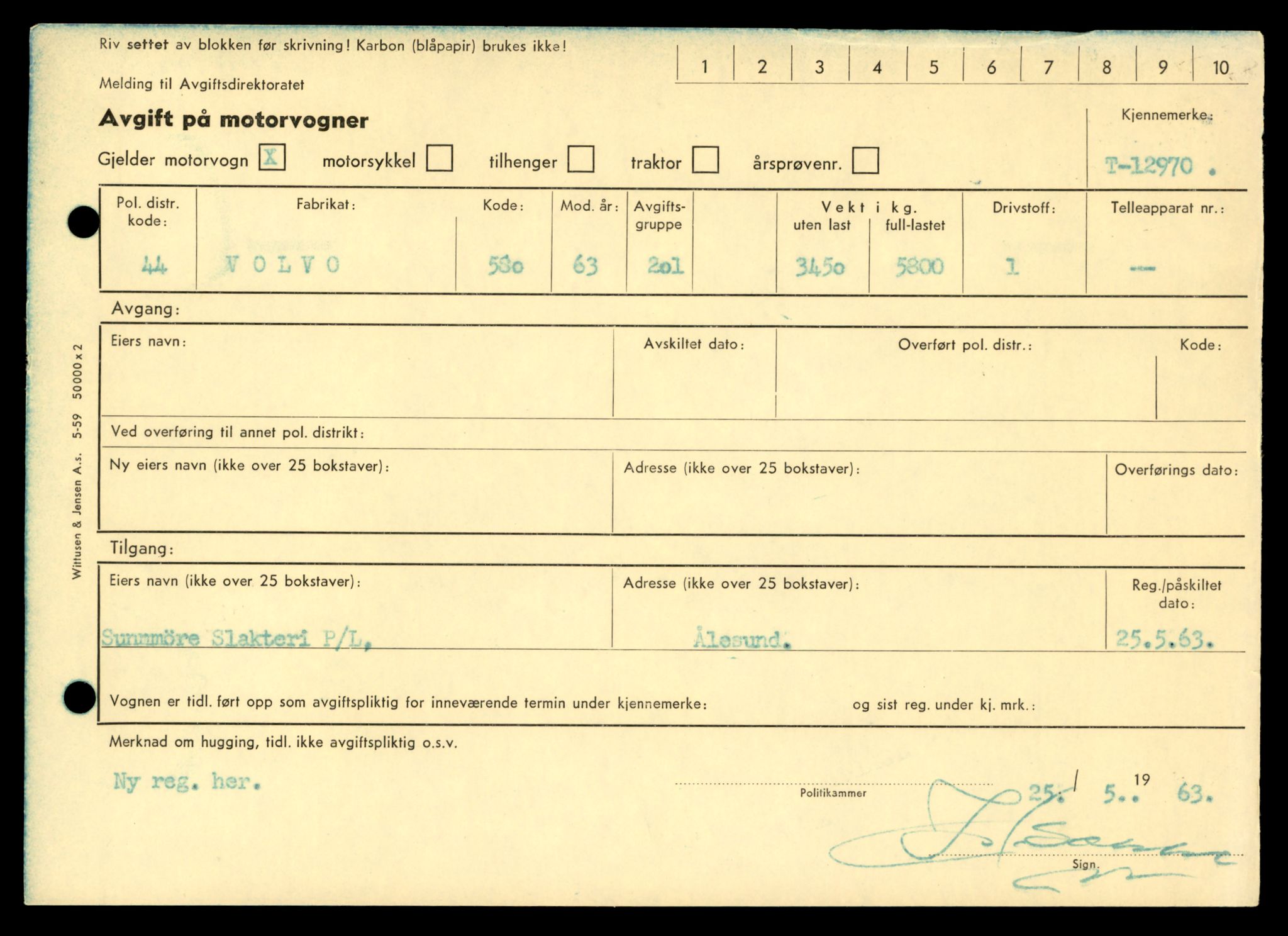 Møre og Romsdal vegkontor - Ålesund trafikkstasjon, SAT/A-4099/F/Fe/L0036: Registreringskort for kjøretøy T 12831 - T 13030, 1927-1998, p. 2099