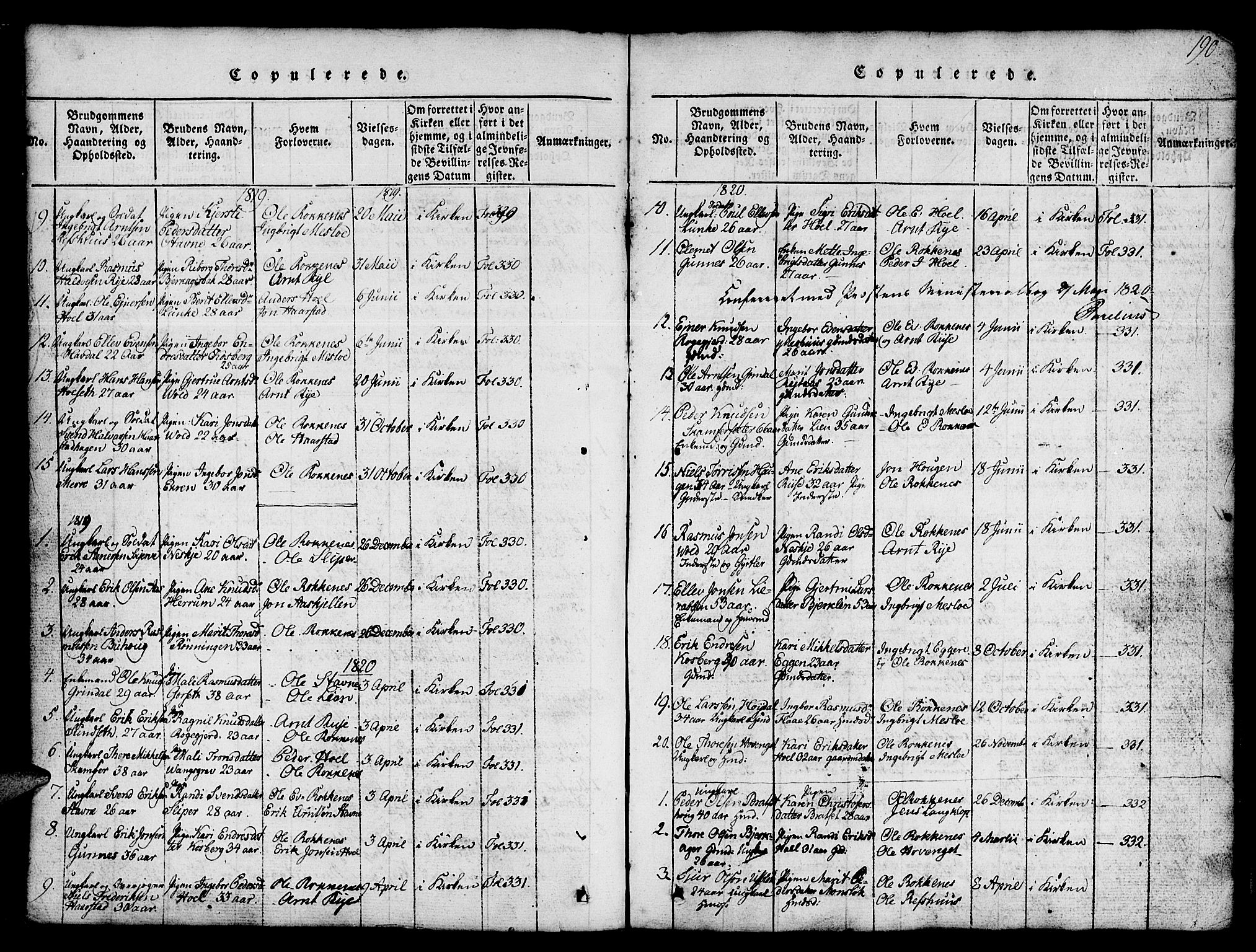 Ministerialprotokoller, klokkerbøker og fødselsregistre - Sør-Trøndelag, SAT/A-1456/674/L0874: Parish register (copy) no. 674C01, 1816-1860, p. 190
