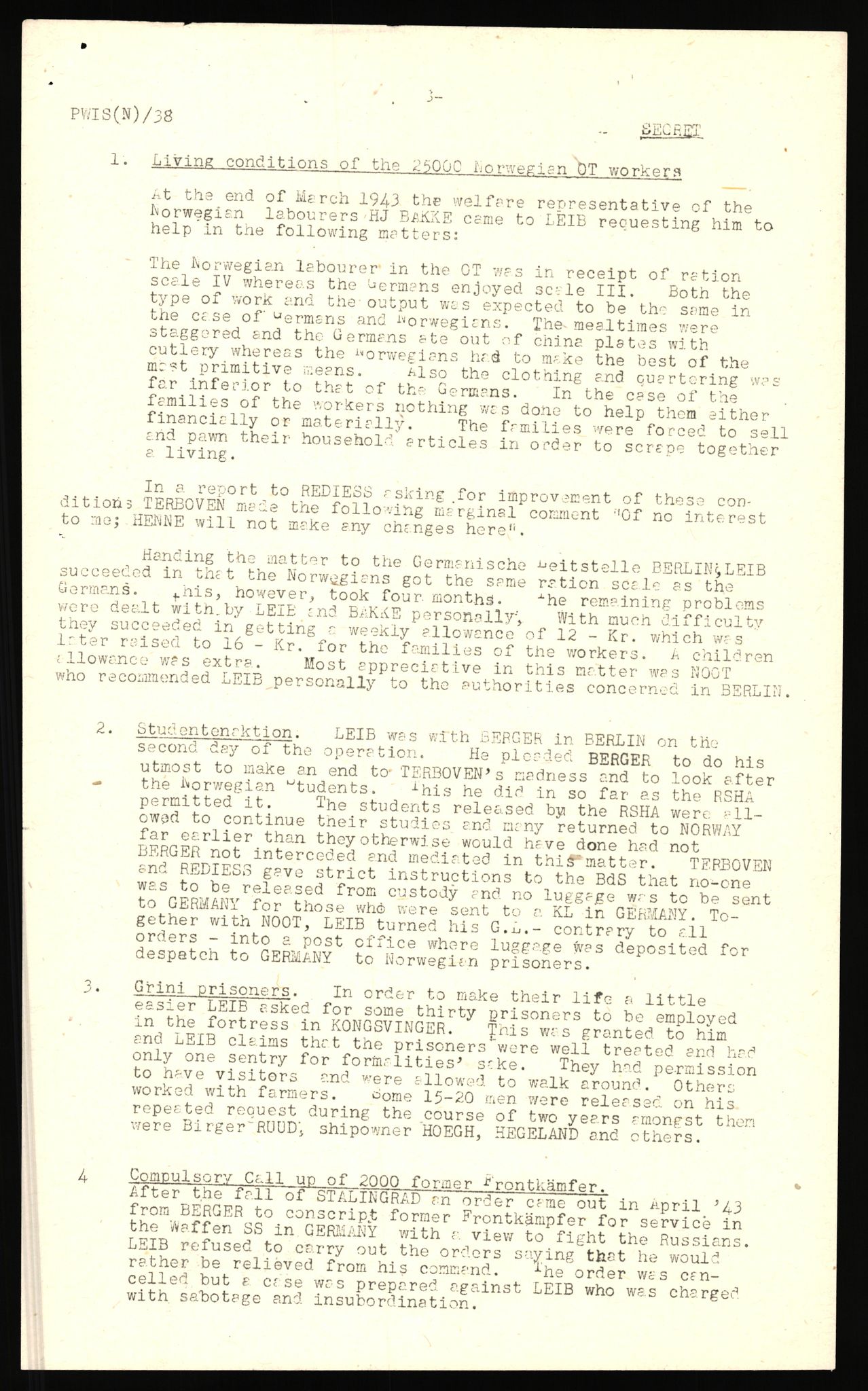 Forsvaret, Forsvarets overkommando II, RA/RAFA-3915/D/Db/L0020: CI Questionaires. Tyske okkupasjonsstyrker i Norge. Tyskere., 1945-1946, p. 35