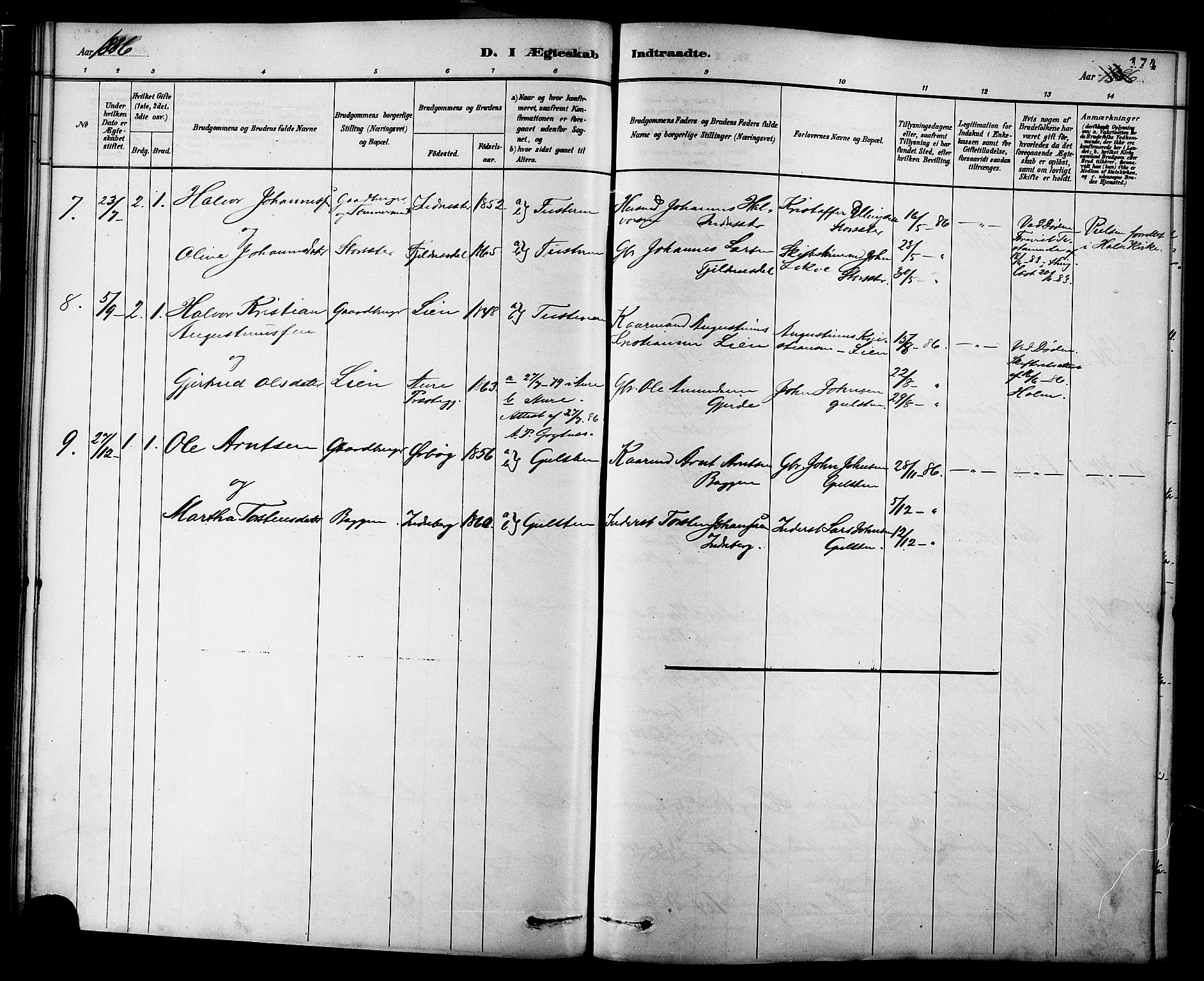 Ministerialprotokoller, klokkerbøker og fødselsregistre - Møre og Romsdal, AV/SAT-A-1454/577/L0896: Parish register (official) no. 577A03, 1880-1898, p. 174