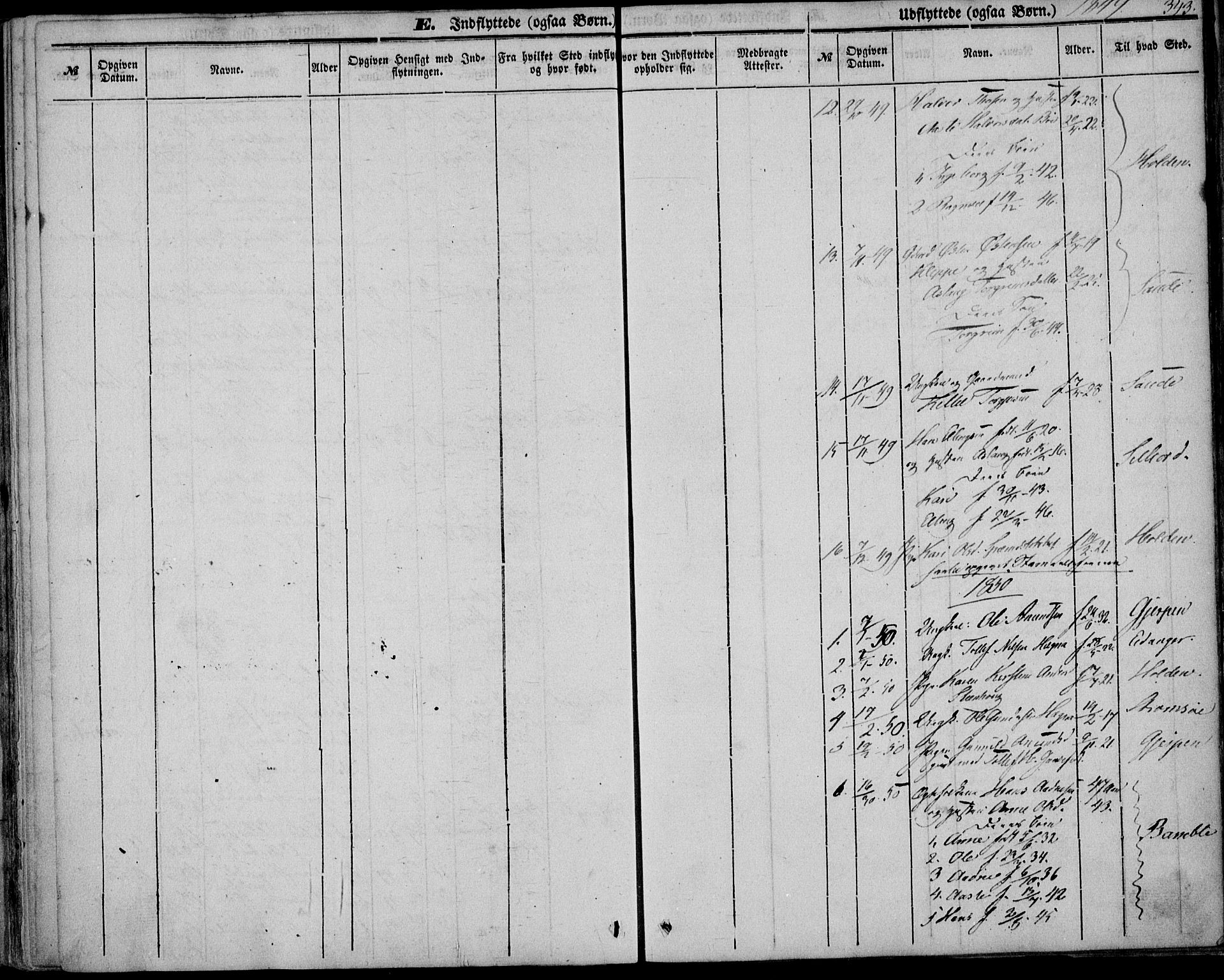 Bø kirkebøker, AV/SAKO-A-257/F/Fa/L0008: Parish register (official) no. 8, 1849-1861, p. 343