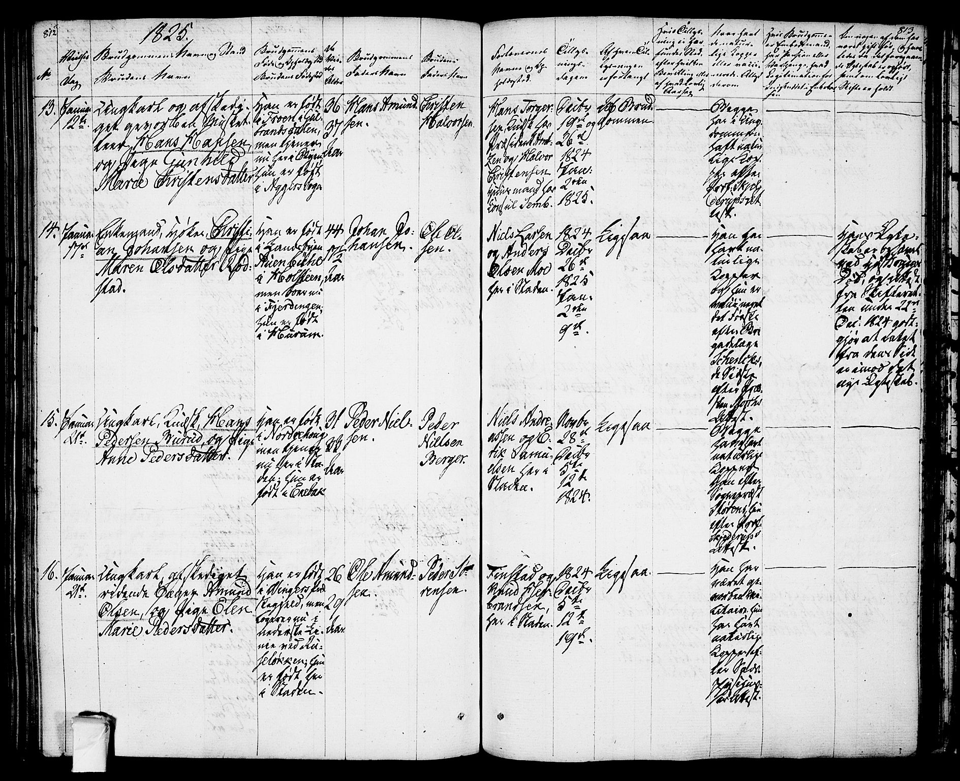 Oslo domkirke Kirkebøker, SAO/A-10752/F/Fa/L0010: Parish register (official) no. 10, 1824-1830, p. 812-813