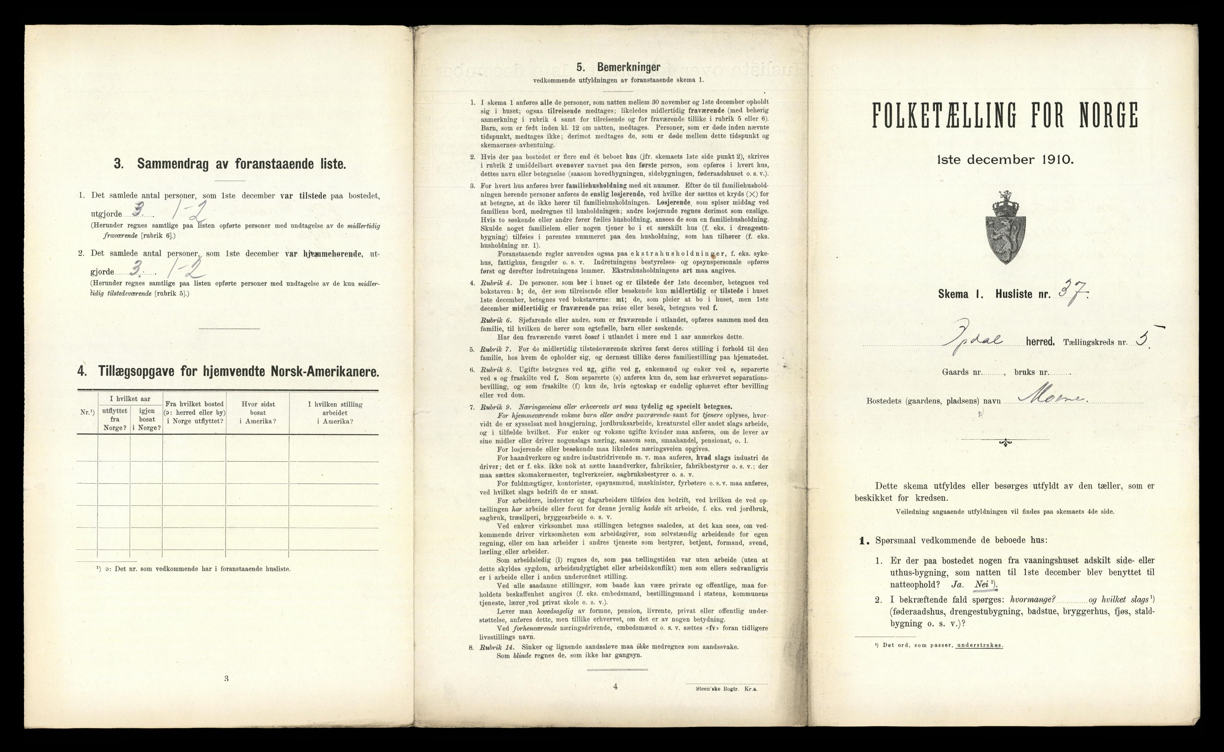 RA, 1910 census for Oppdal, 1910, p. 635