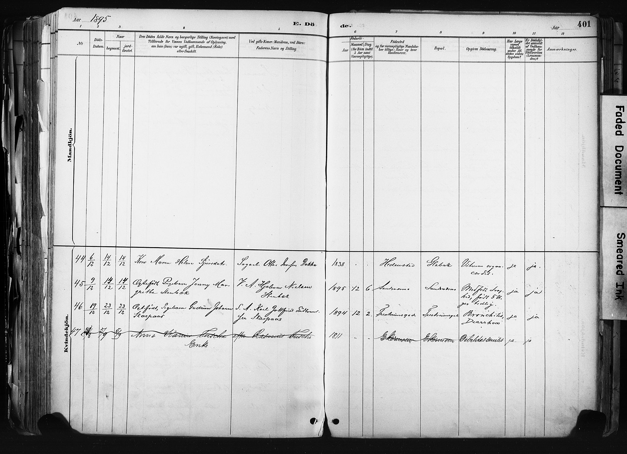 Kongsberg kirkebøker, SAKO/A-22/F/Fb/L0002: Parish register (official) no. II 2, 1886-1896, p. 401
