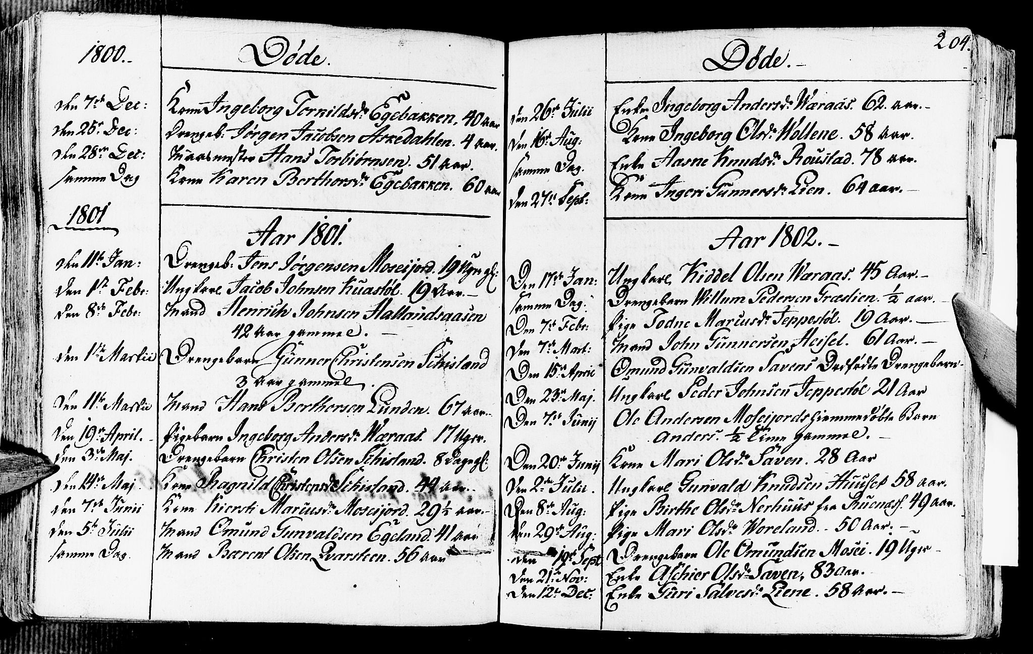 Vennesla sokneprestkontor, AV/SAK-1111-0045/Fa/Fab/L0002: Parish register (official) no. A 2, 1794-1834, p. 204