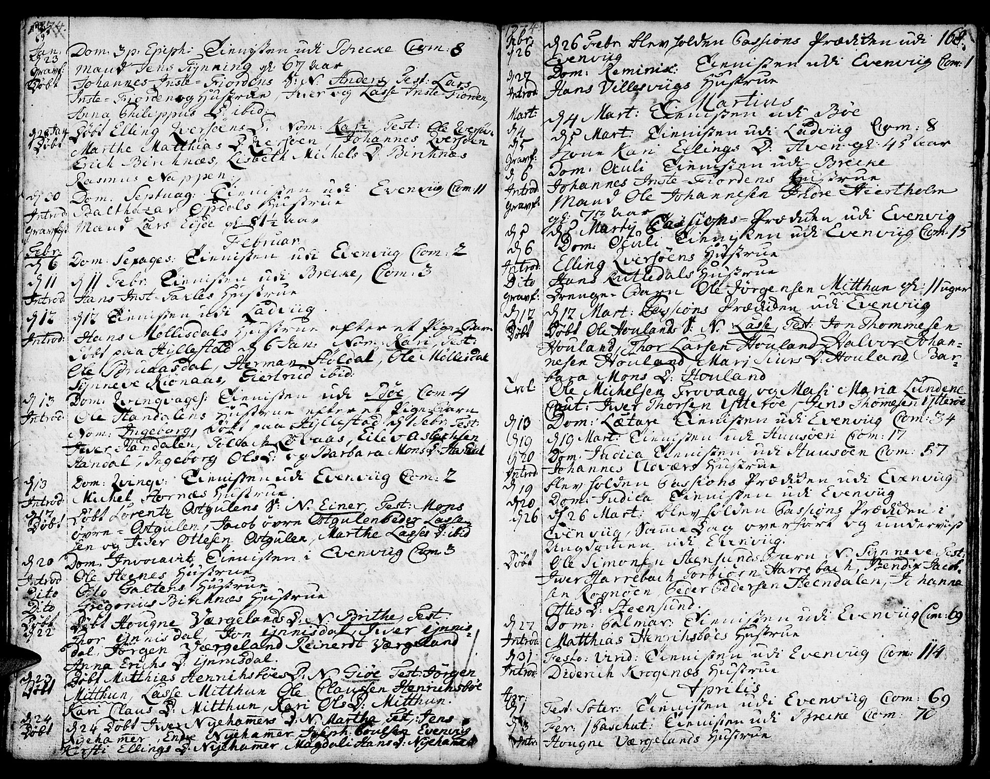Gulen sokneprestembete, SAB/A-80201/H/Haa/Haaa/L0012: Parish register (official) no. A 12, 1749-1776, p. 168