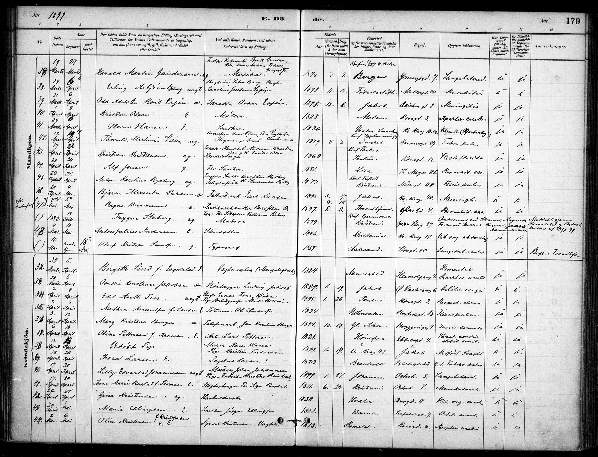 Jakob prestekontor Kirkebøker, AV/SAO-A-10850/F/Fa/L0007: Parish register (official) no. 7, 1880-1905, p. 179