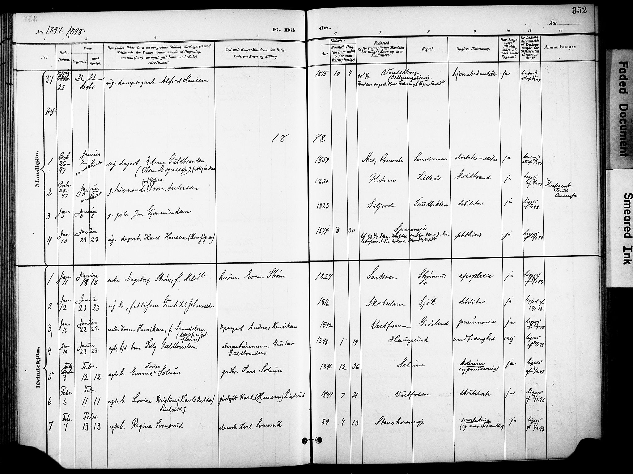 Eiker kirkebøker, AV/SAKO-A-4/F/Fb/L0003: Parish register (official) no. II 3, 1896-1942, p. 352