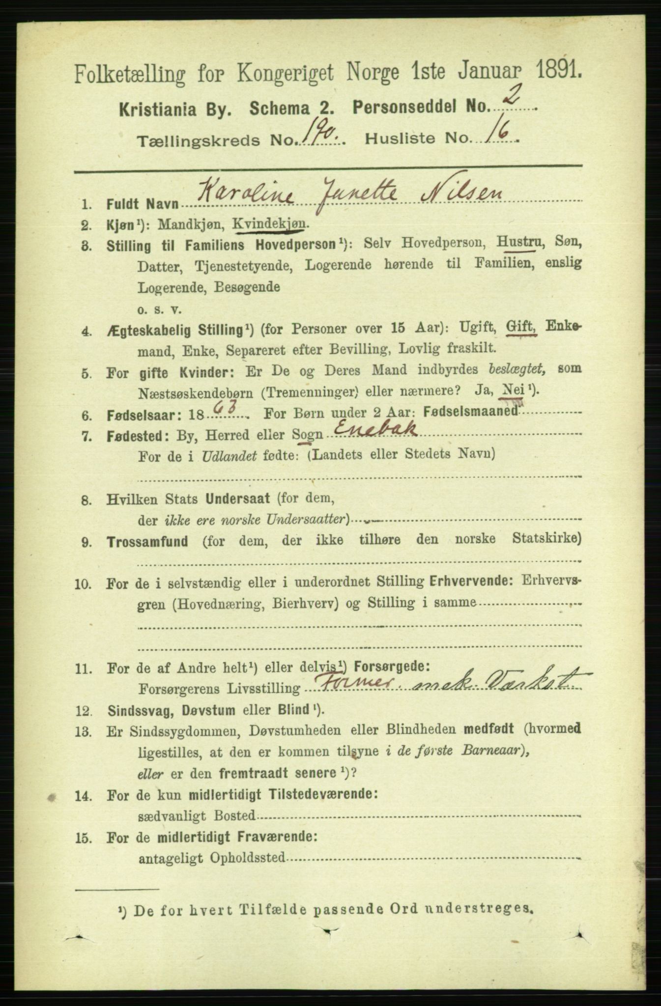 RA, 1891 census for 0301 Kristiania, 1891, p. 114261
