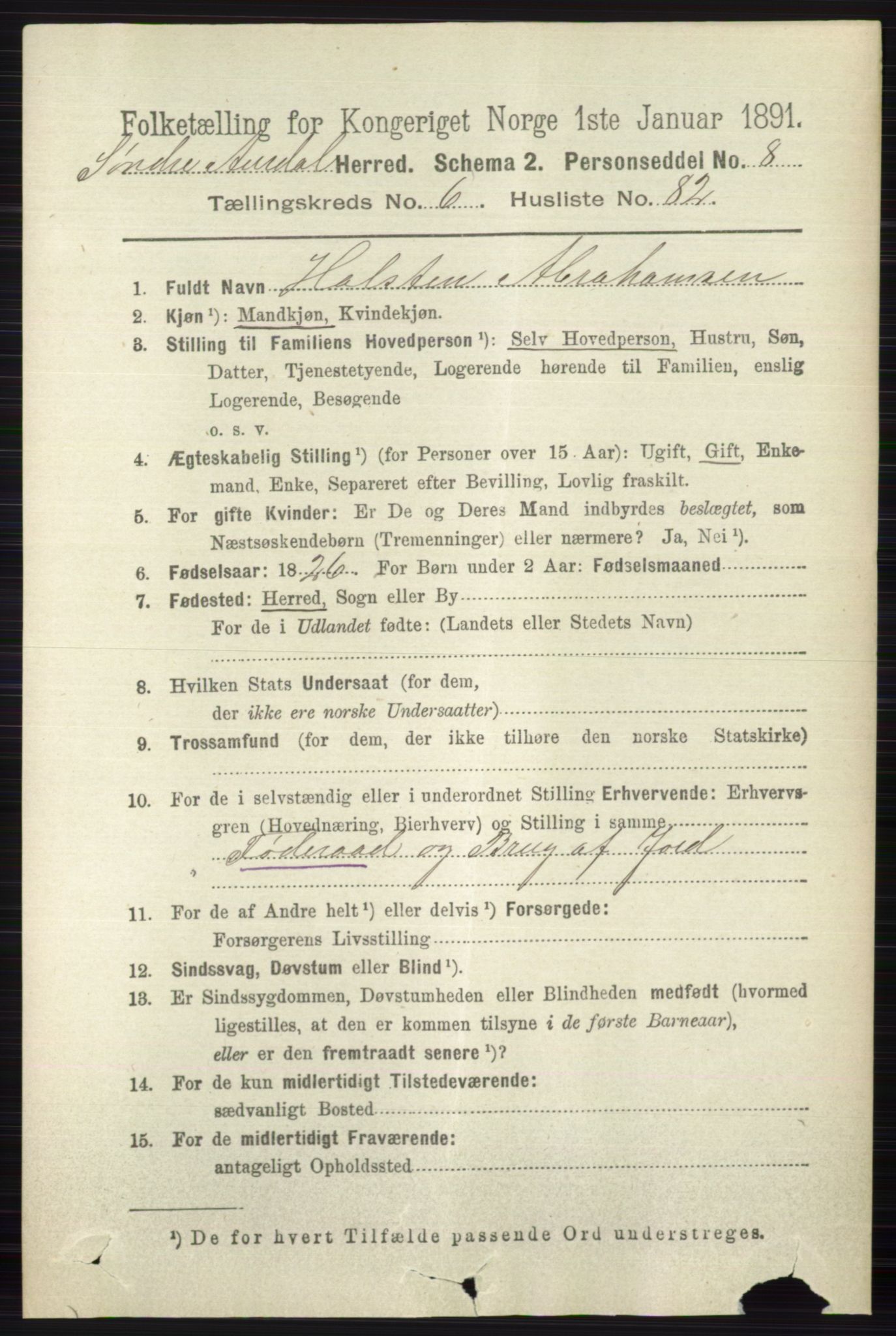 RA, 1891 census for 0540 Sør-Aurdal, 1891, p. 4333