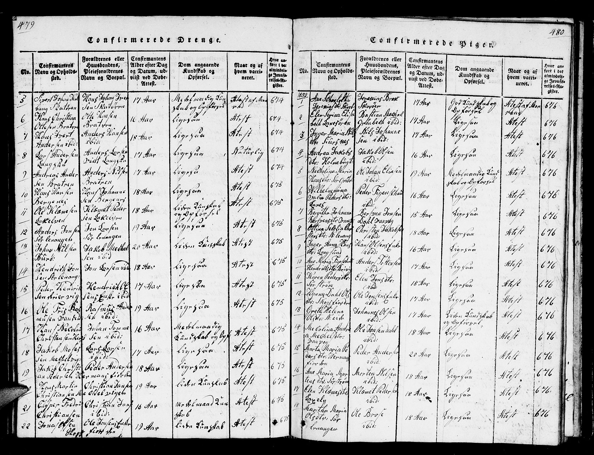 Karlsøy sokneprestembete, AV/SATØ-S-1299/H/Ha/Hab/L0001klokker: Parish register (copy) no. 1, 1821-1840, p. 479-480